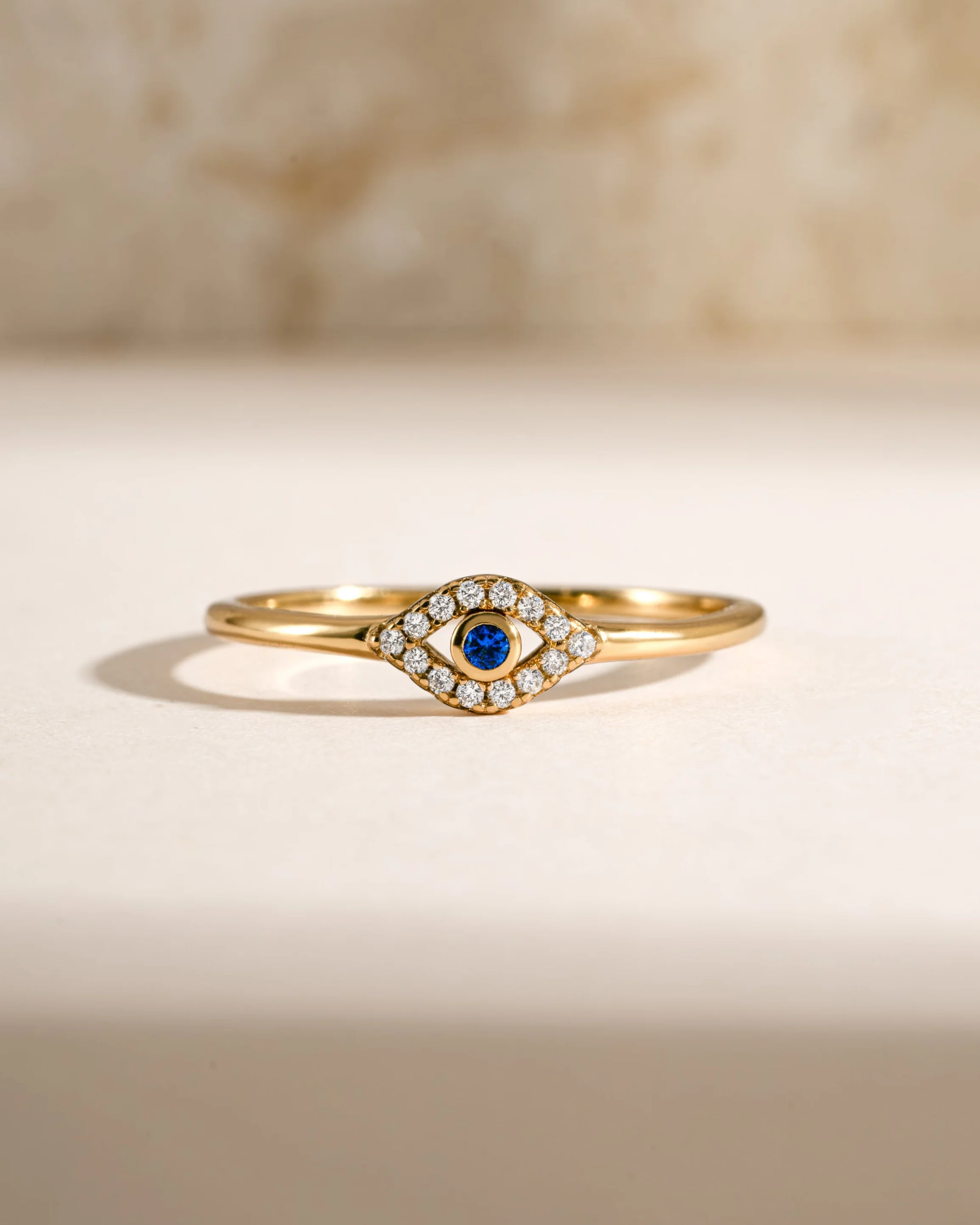 Tiny Blue Evil Eye Ring - Image 7