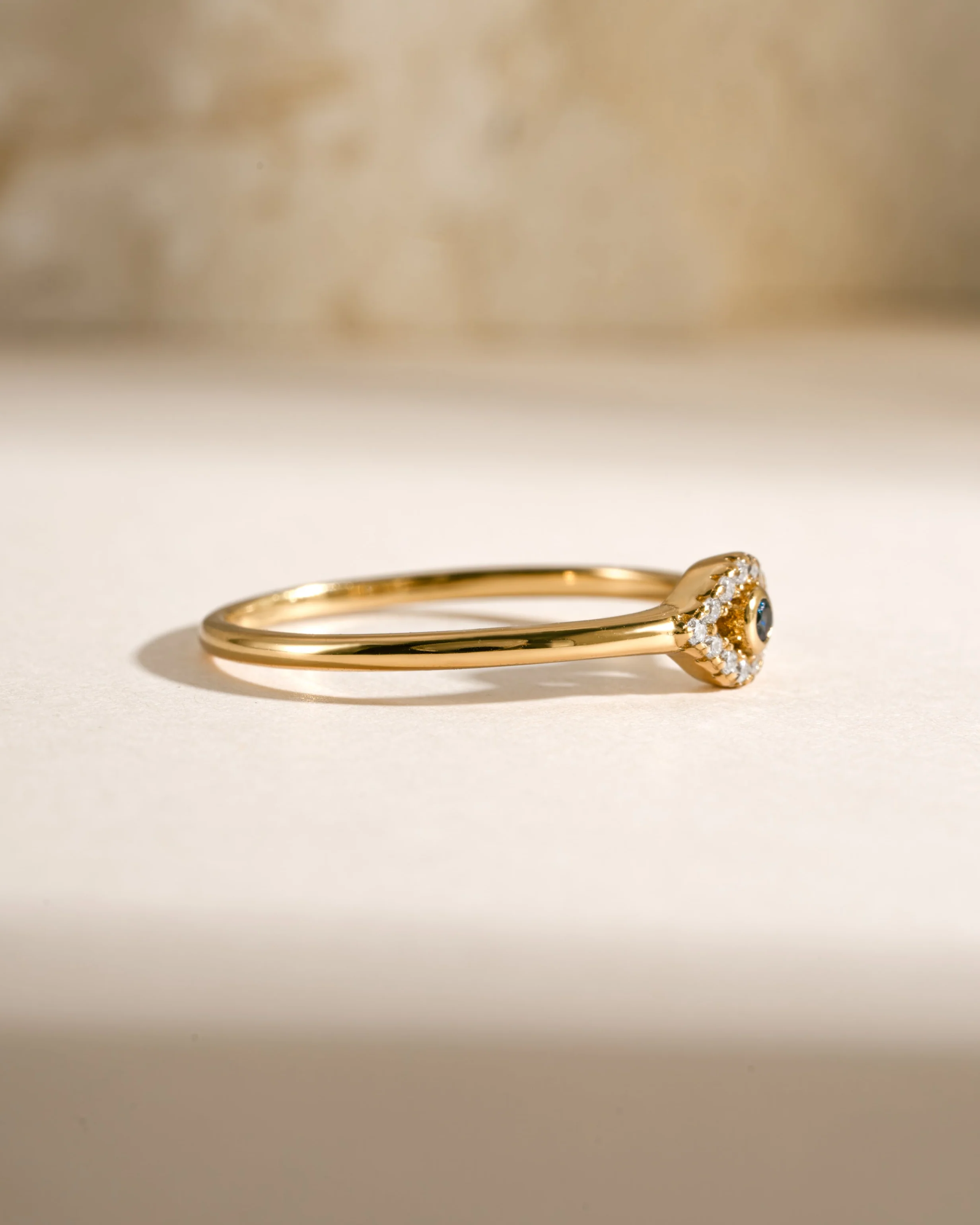 Tiny Blue Evil Eye Ring - Image 8