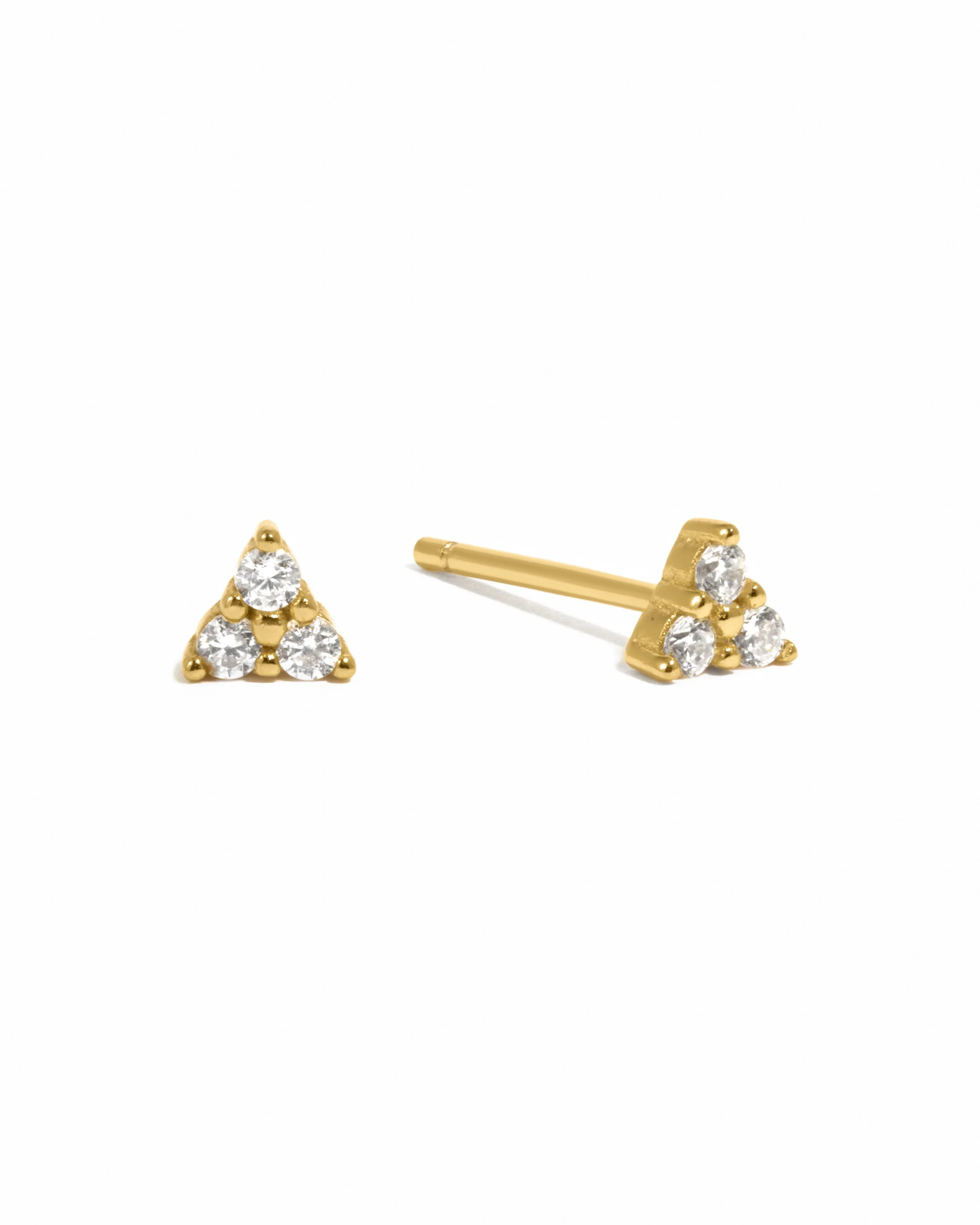 Tiny CZ 3 Stone Studs