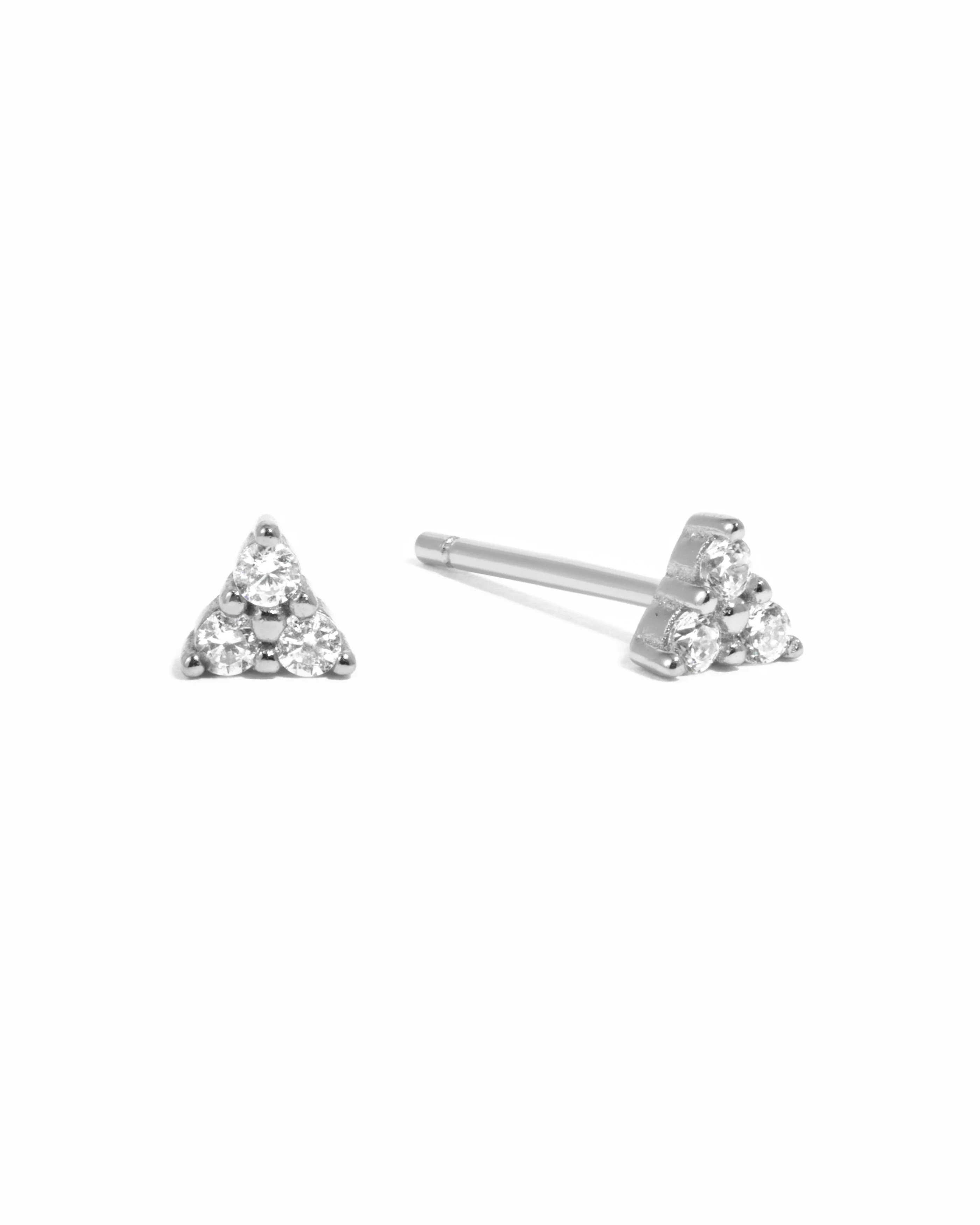 Tiny CZ 3 Stone Studs - Image 10