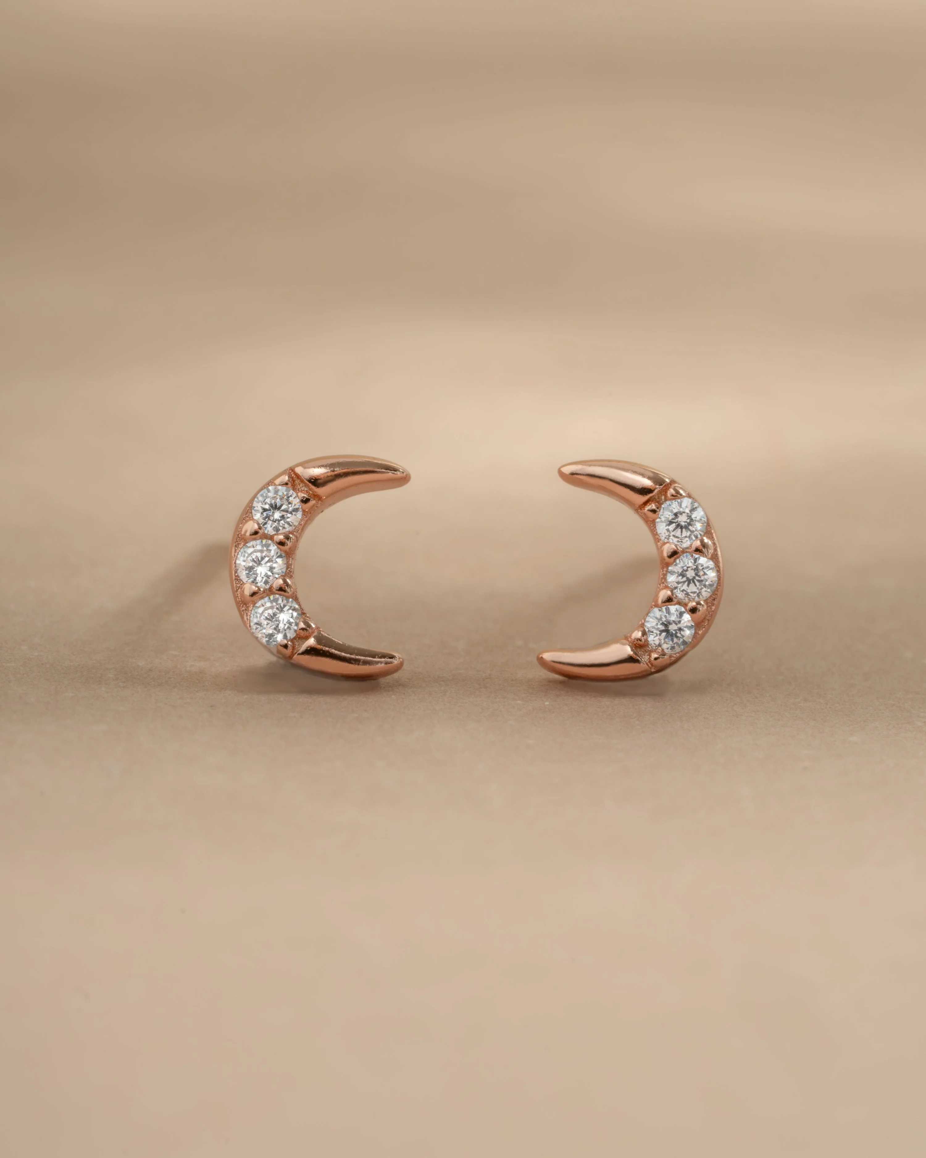 Tiny CZ Moon Studs - Image 6