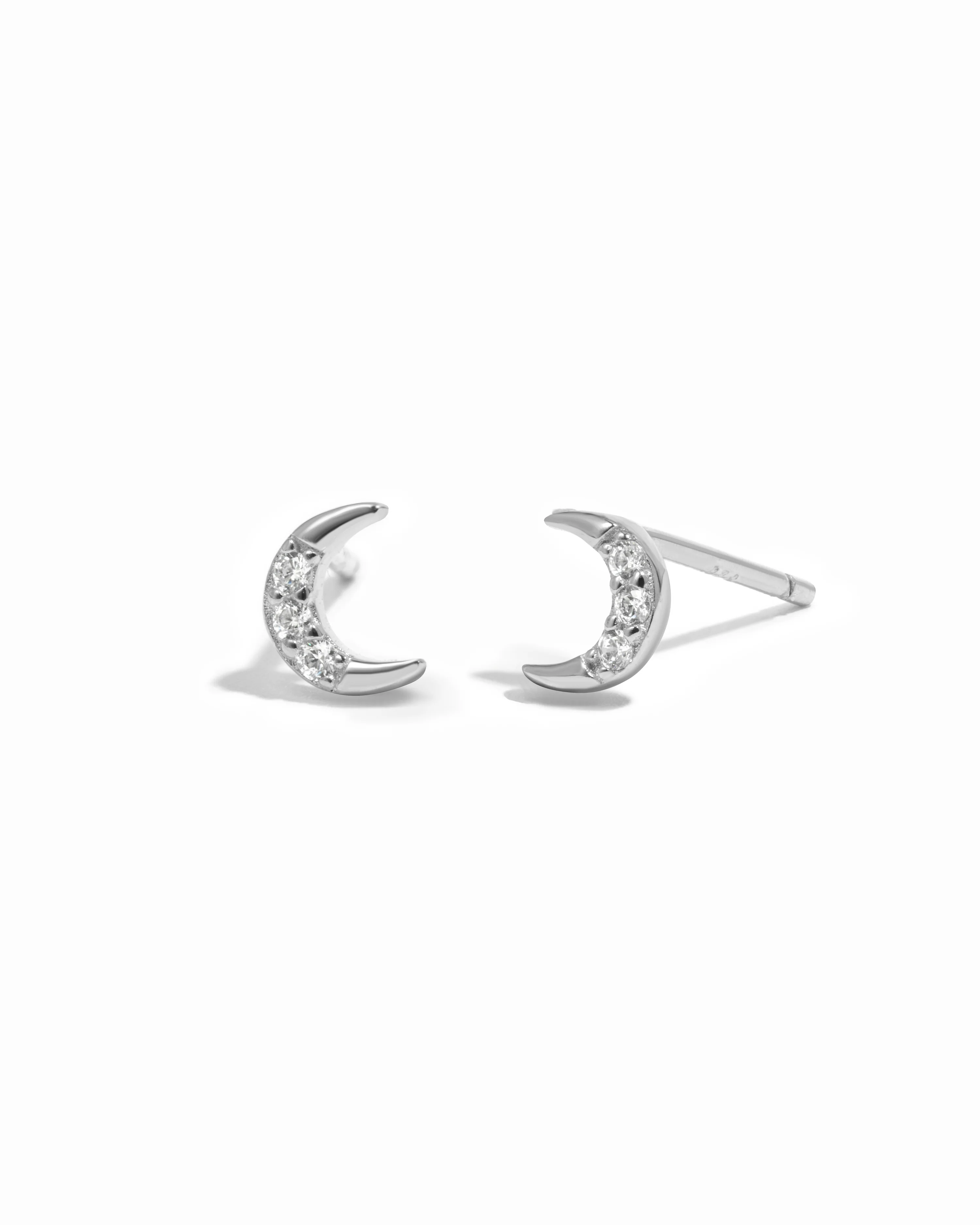 Tiny CZ Moon Studs - Image 8