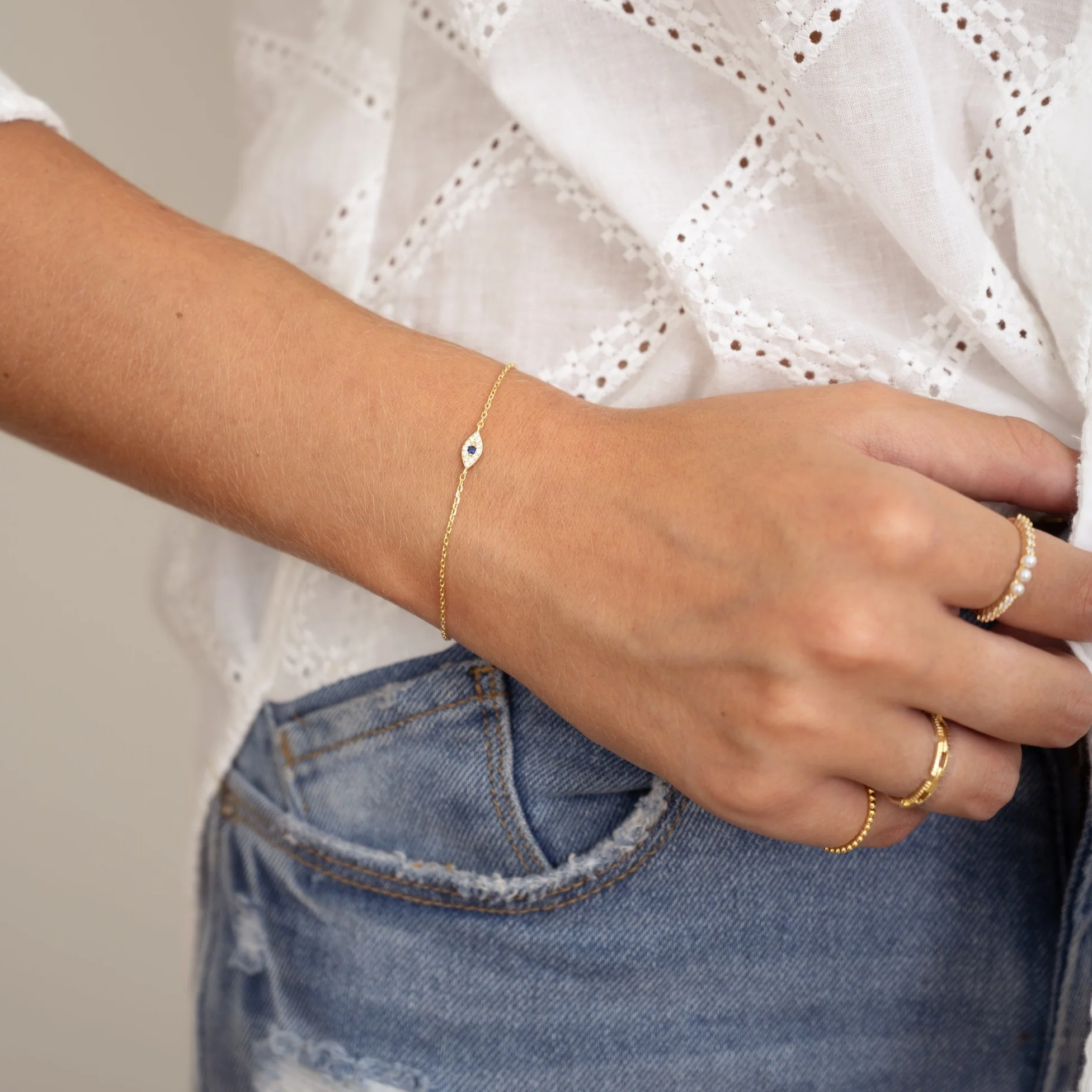 Tiny Evil Eye Bracelet - Image 6