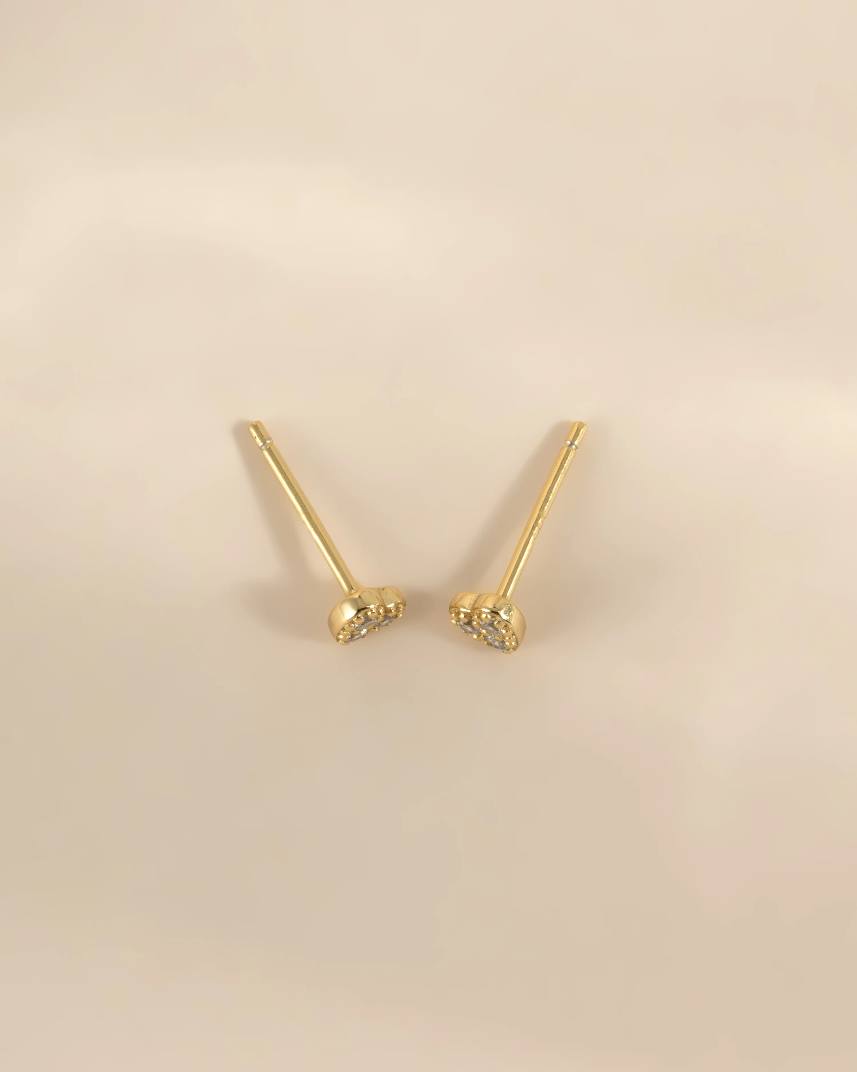 Tiny Heart CZ Stud Earrings - Image 5