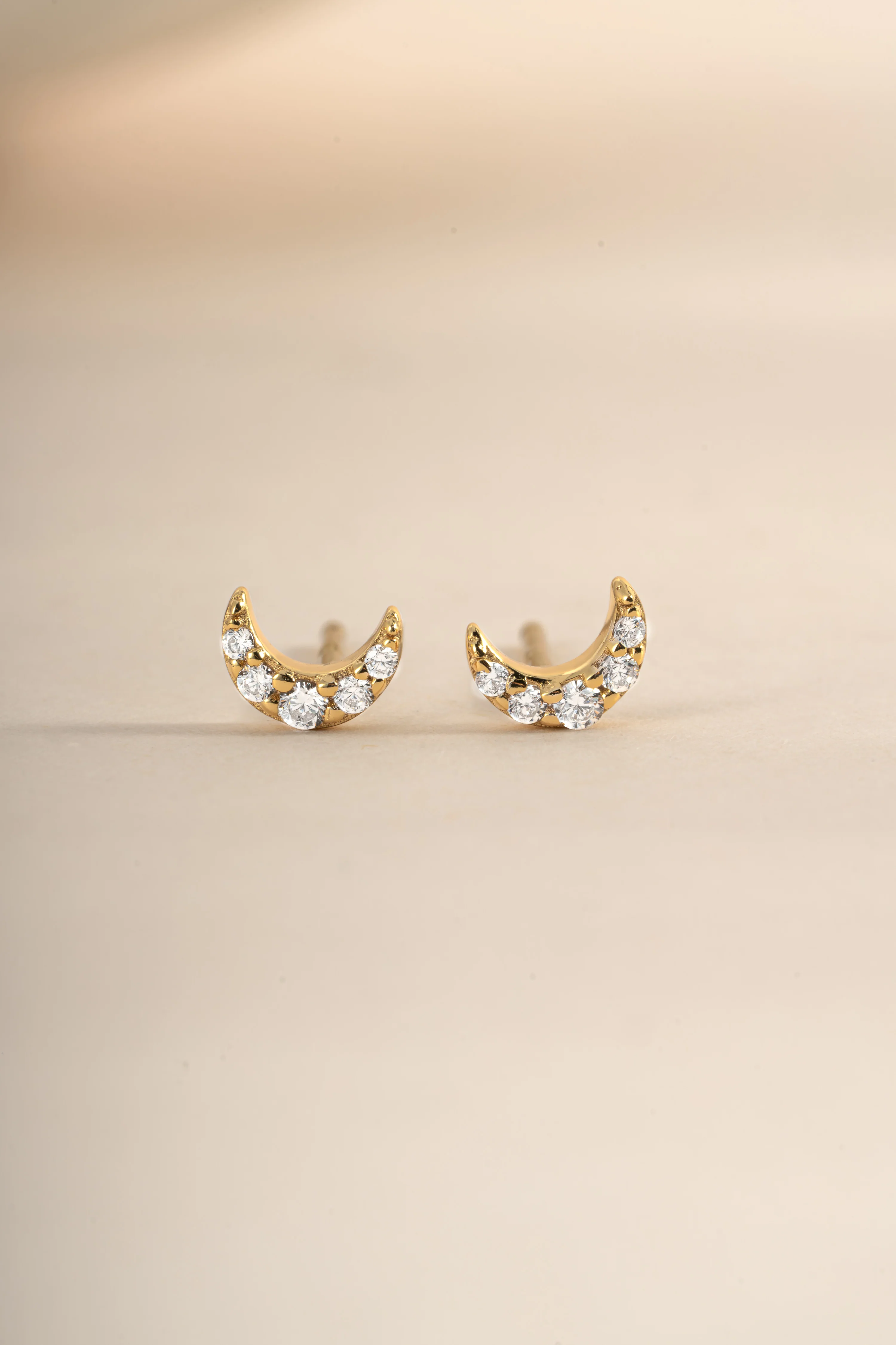Tiny Moon Stud Earrings - Image 5