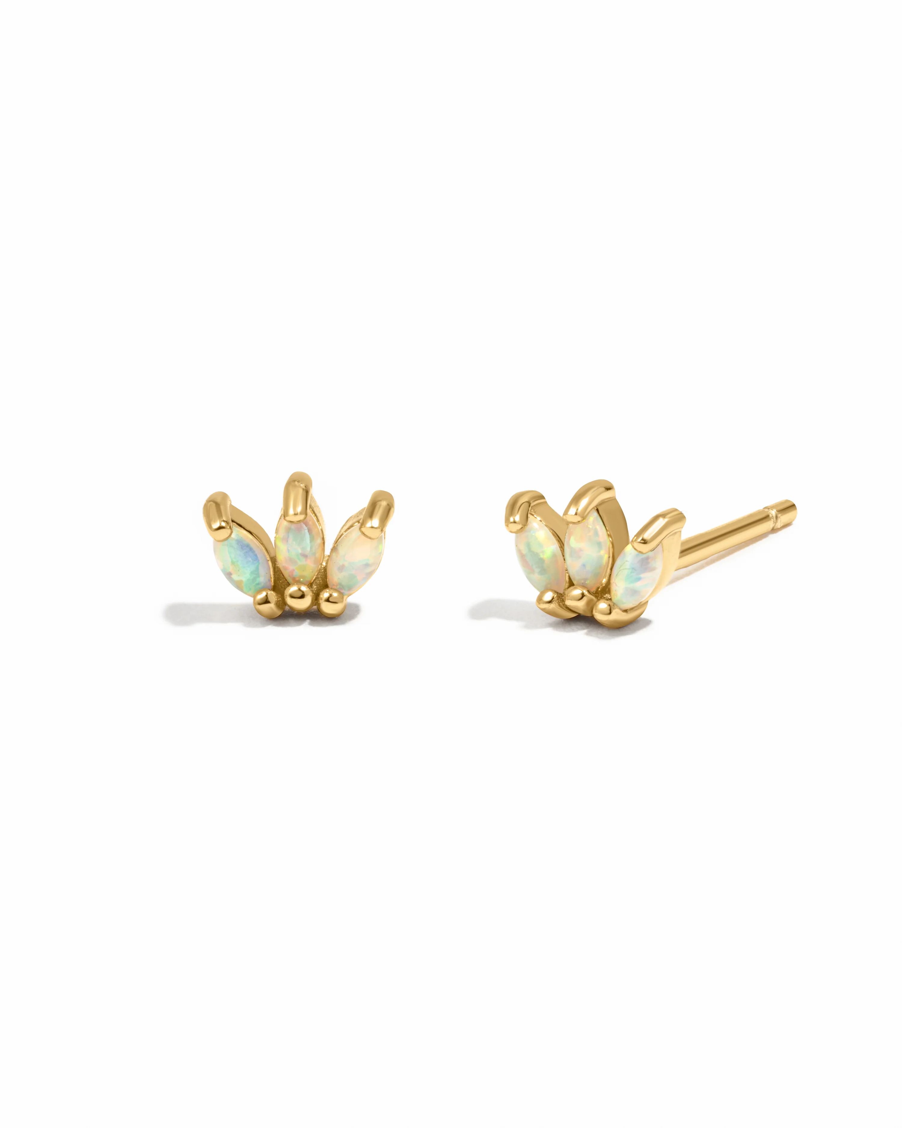 Tiny Opal Petal Studs