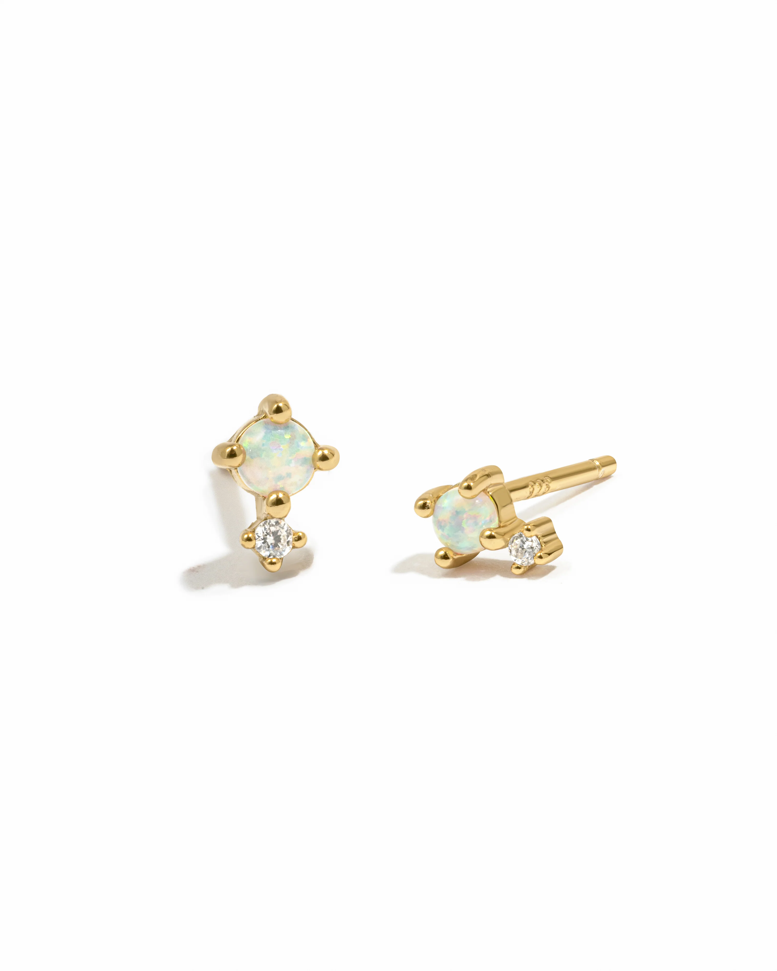 Tiny Opal Stud Earrings