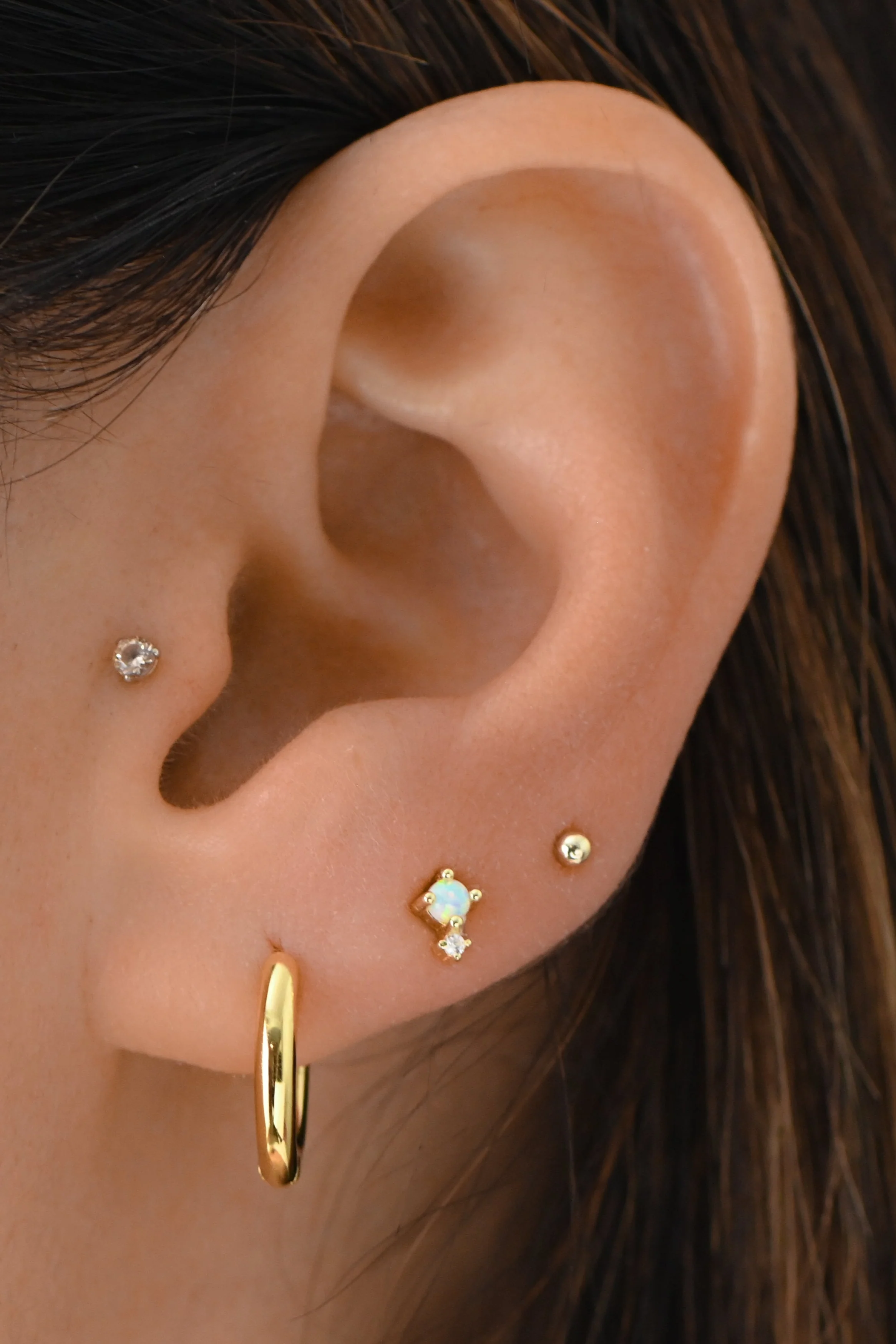 Tiny Opal Stud Earrings - Image 2