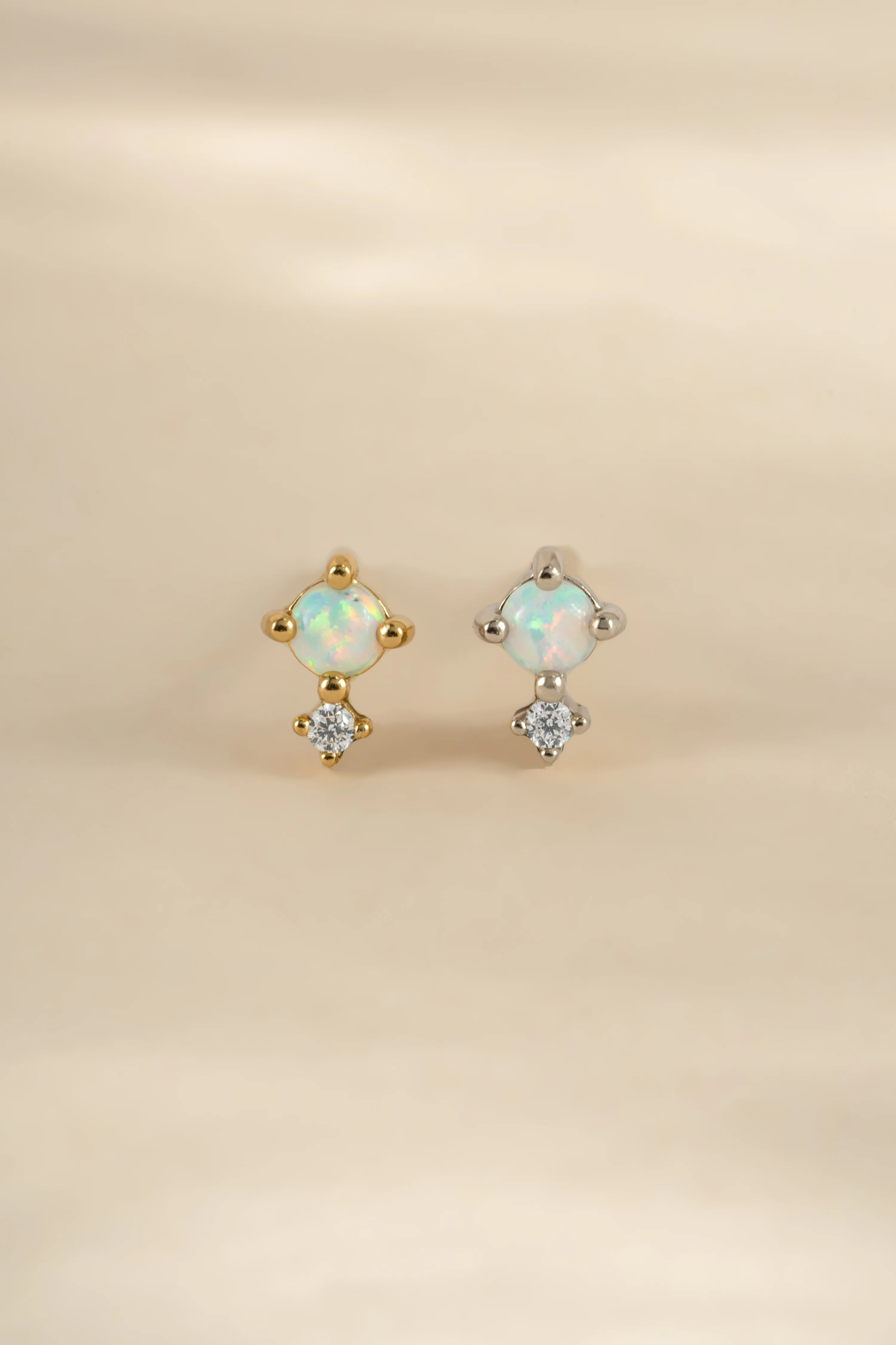 Tiny Opal Stud Earrings - Image 3