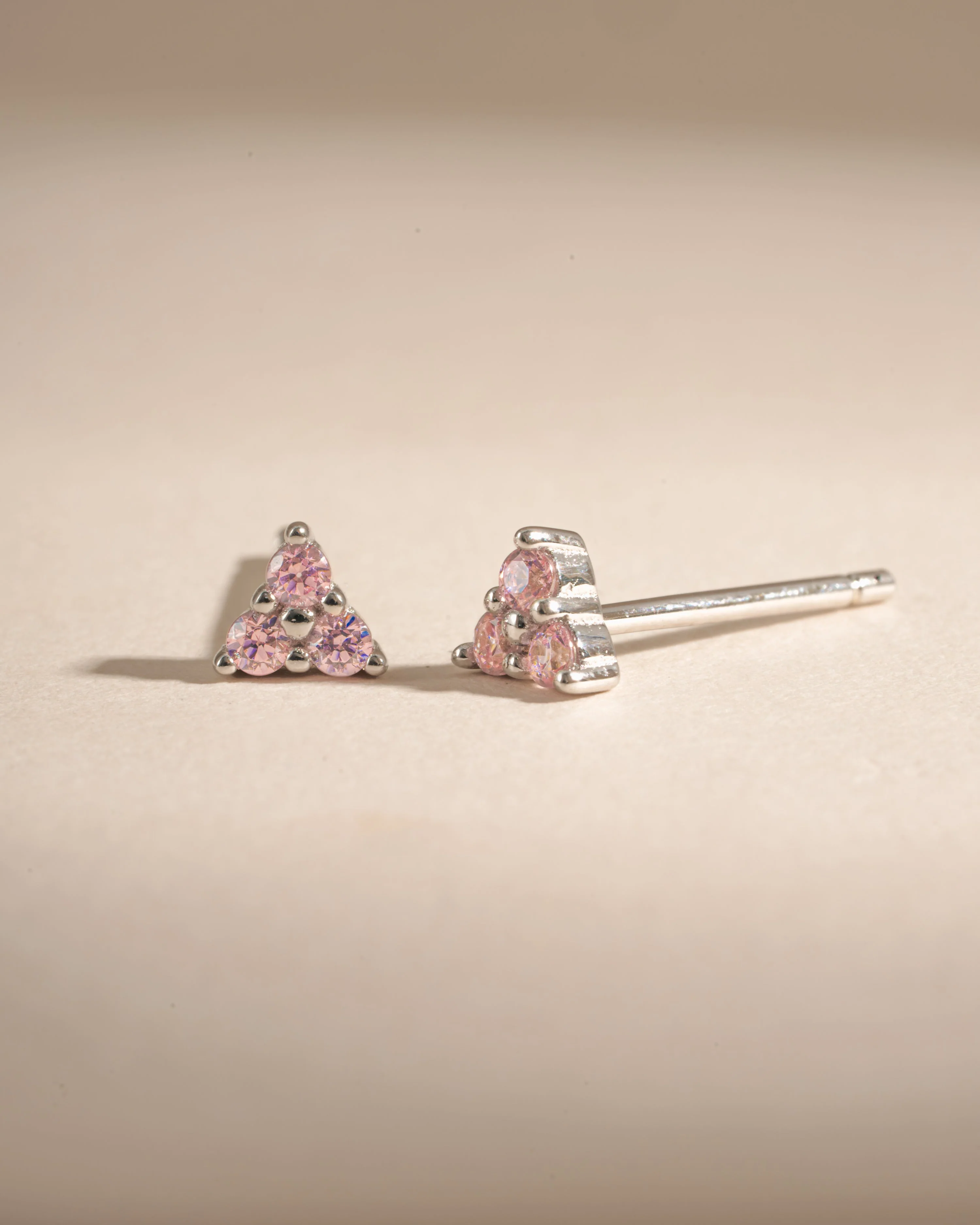 Tiny Rose 3 Stone Studs - Image 6
