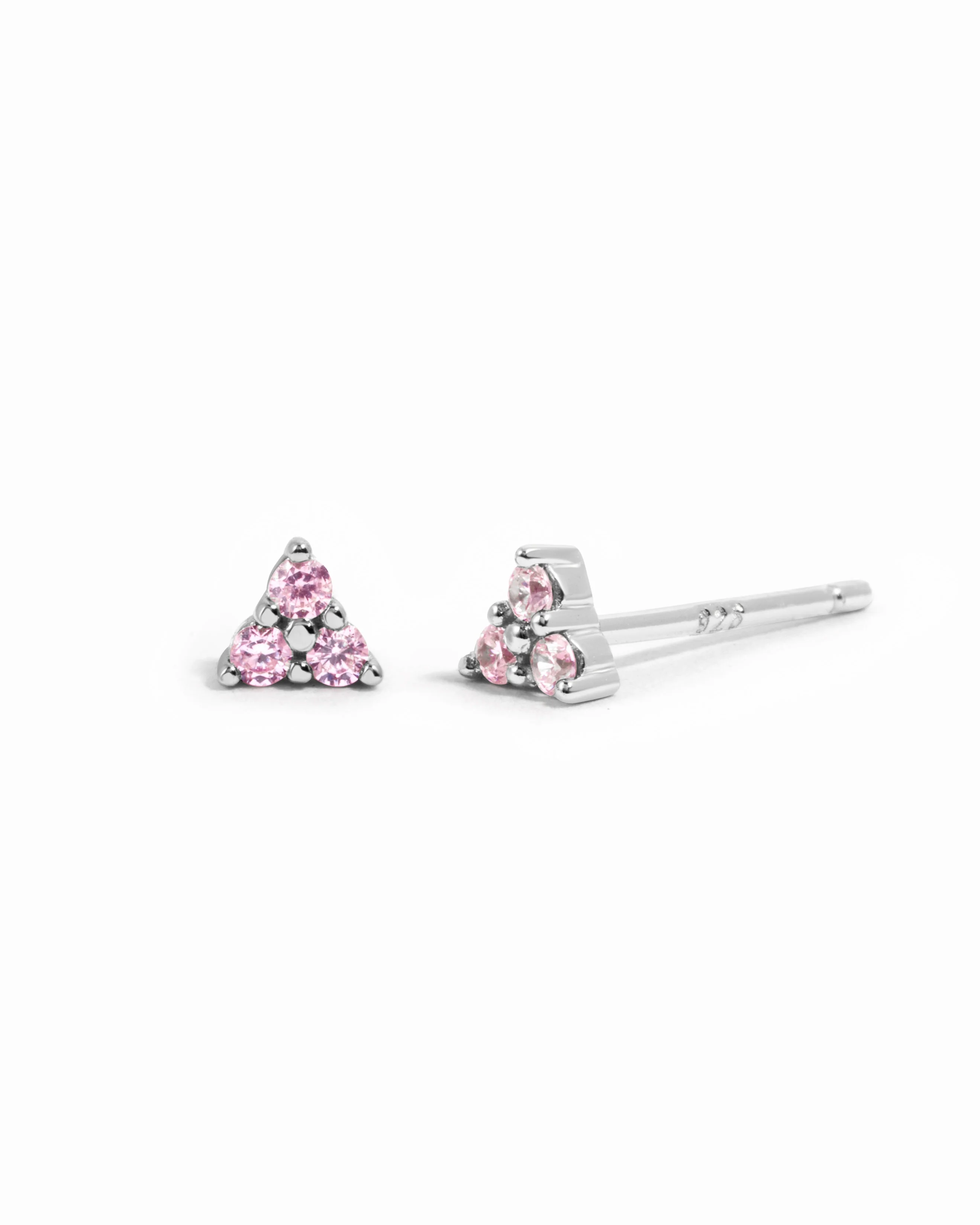Tiny Rose 3 Stone Studs - Image 8