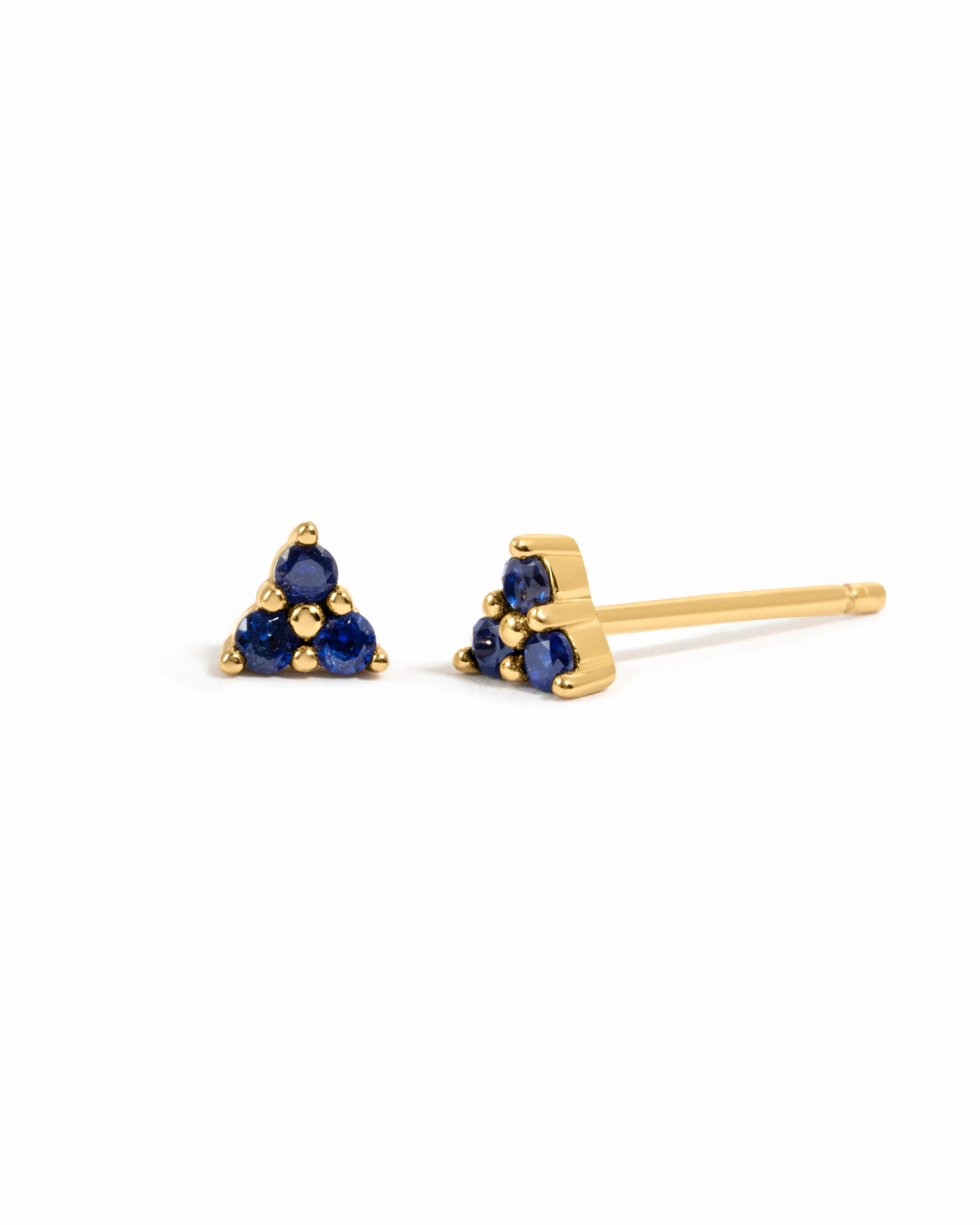 Tiny Sapphire 3 Stone Studs