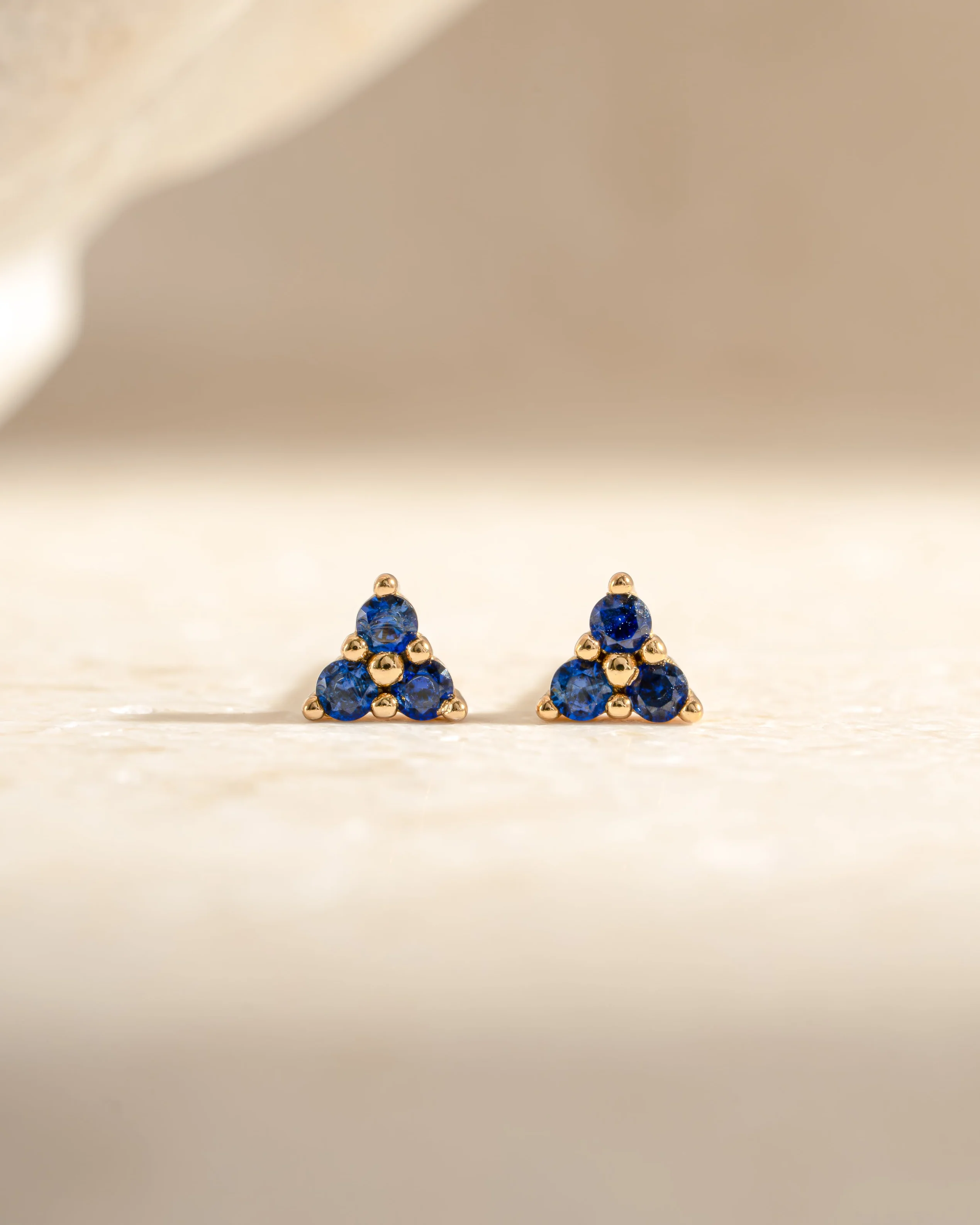 Tiny Sapphire 3 Stone Studs - Image 7