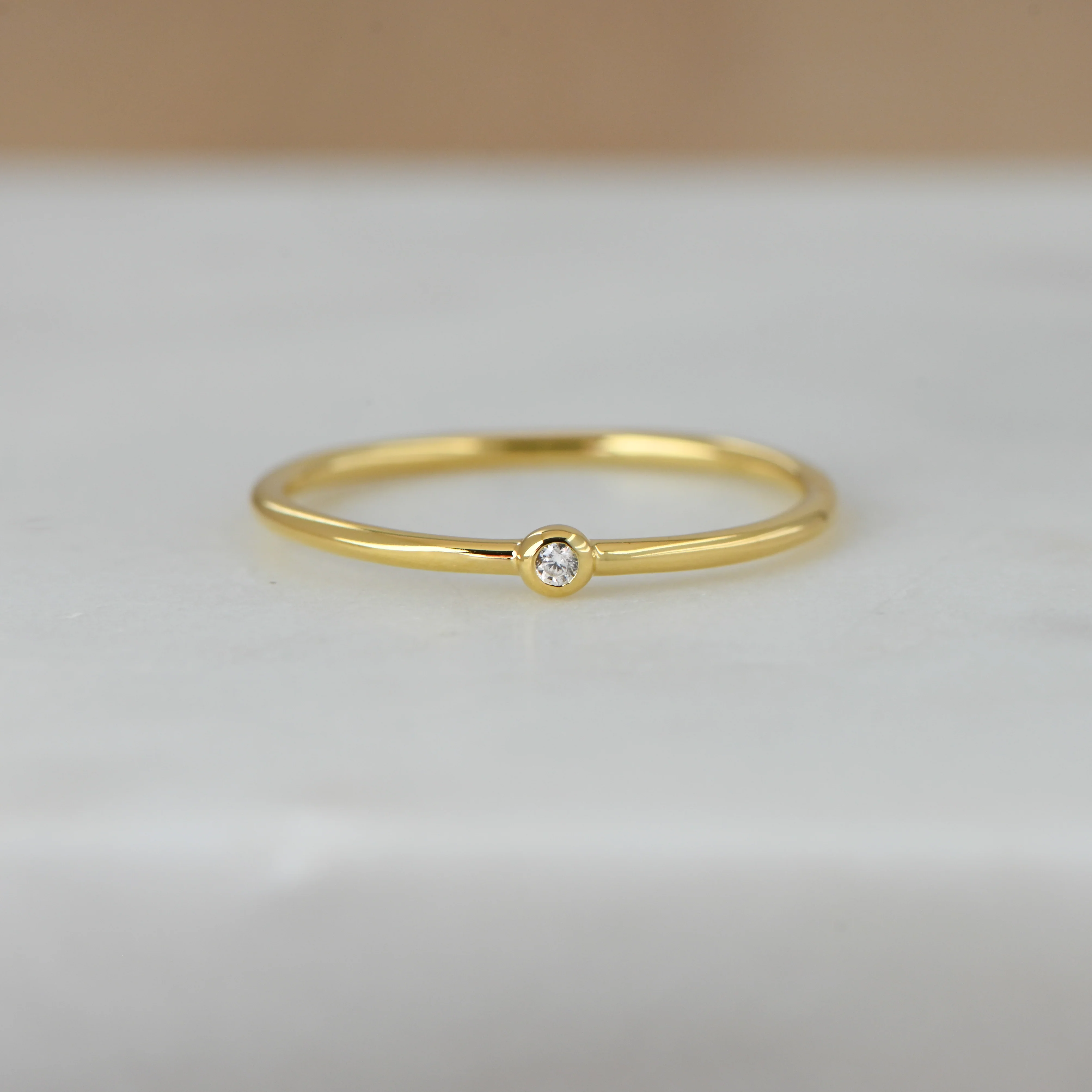 Tiny Solitaire Stacking Ring - Image 4