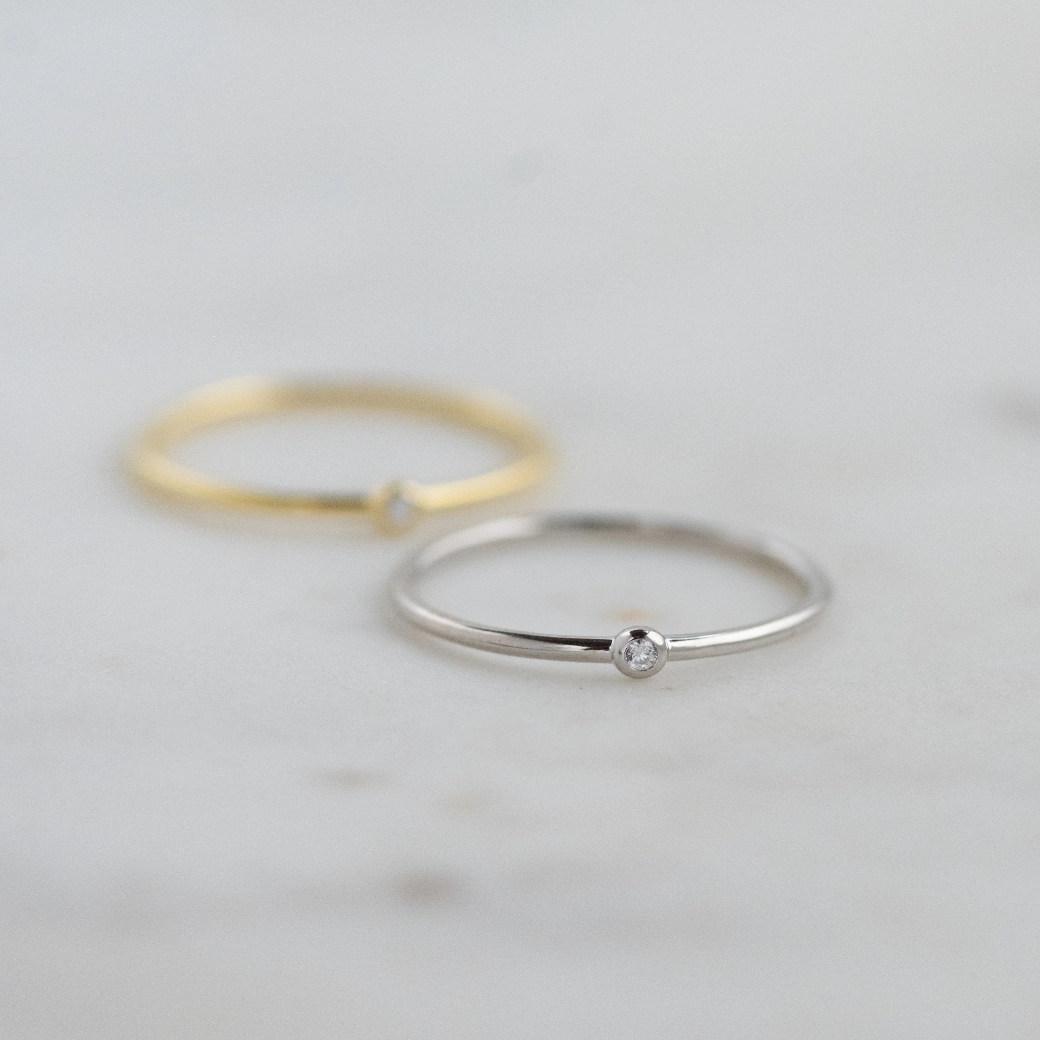 Tiny Solitaire Stacking Ring - Image 7