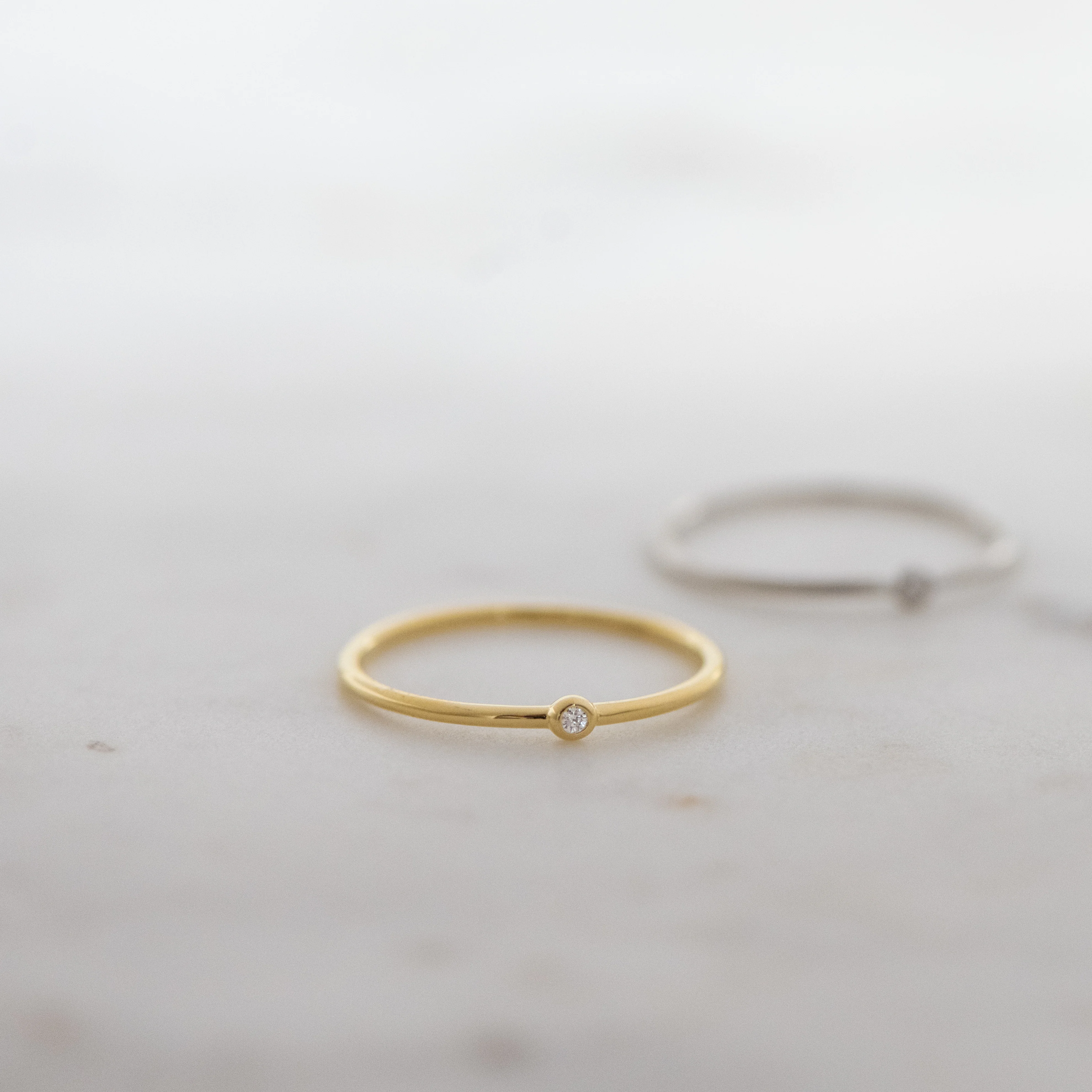 Tiny Solitaire Stacking Ring - Image 8