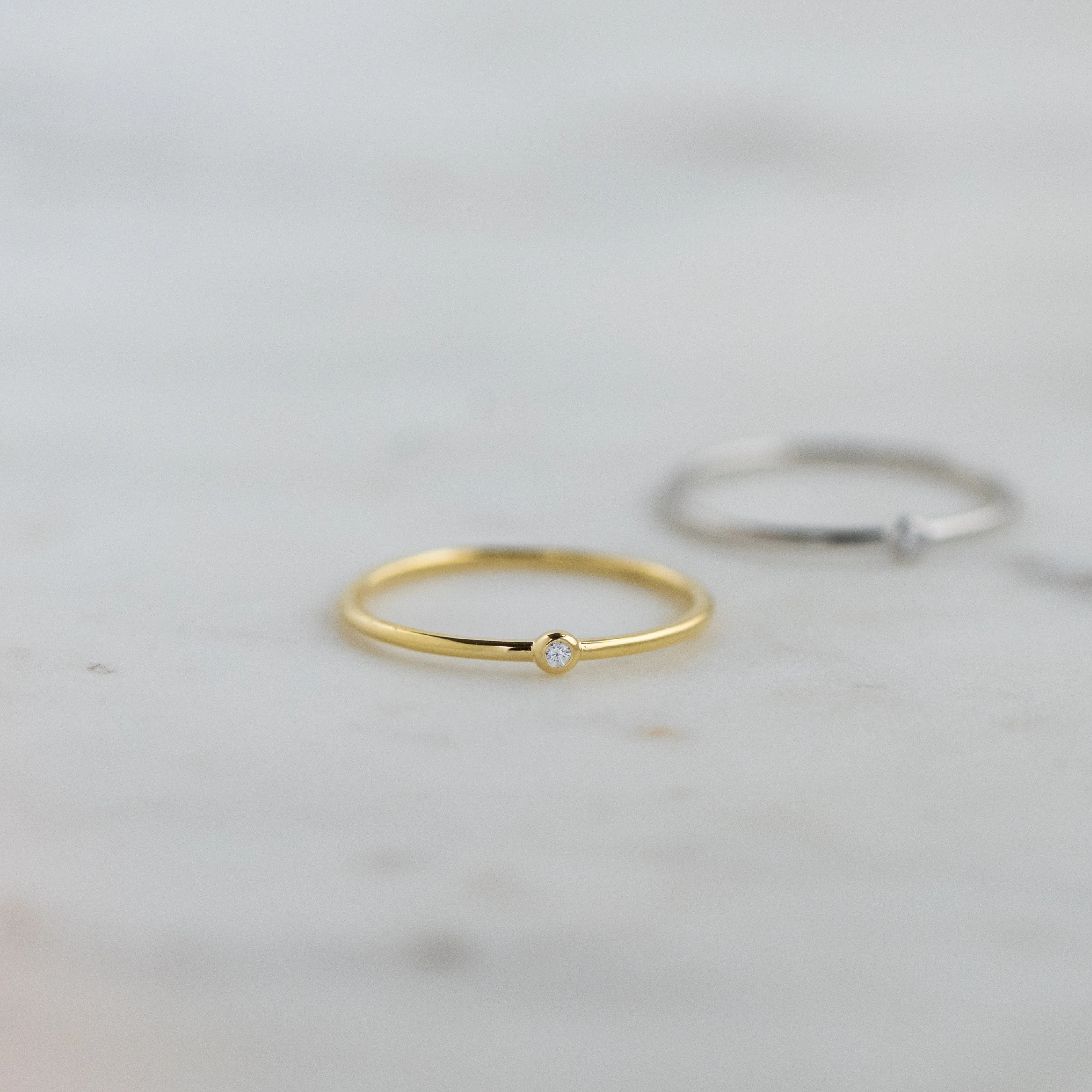 Tiny Solitaire Stacking Ring - Image 9