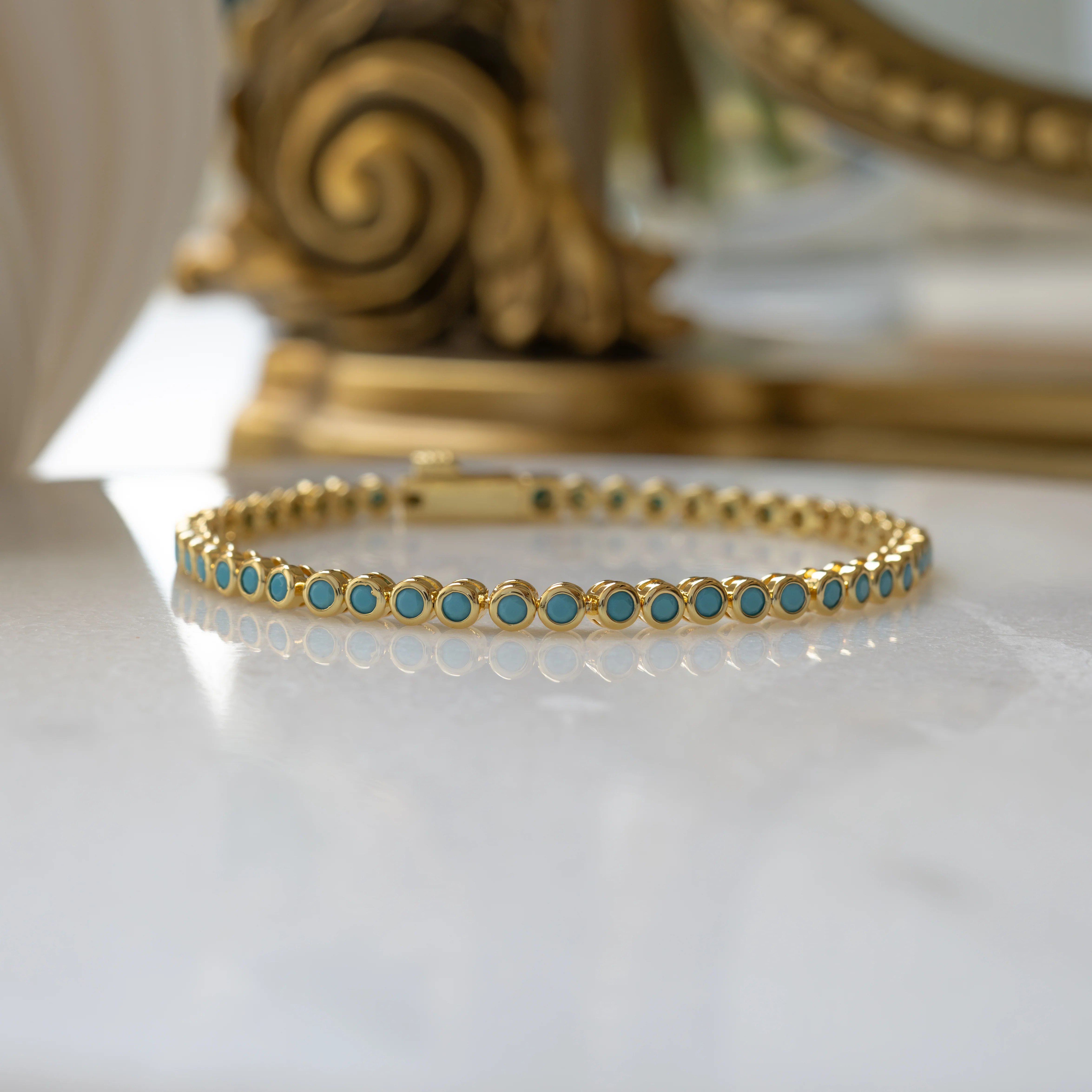 Turquoise Bezel Tennis Bracelet - Image 7