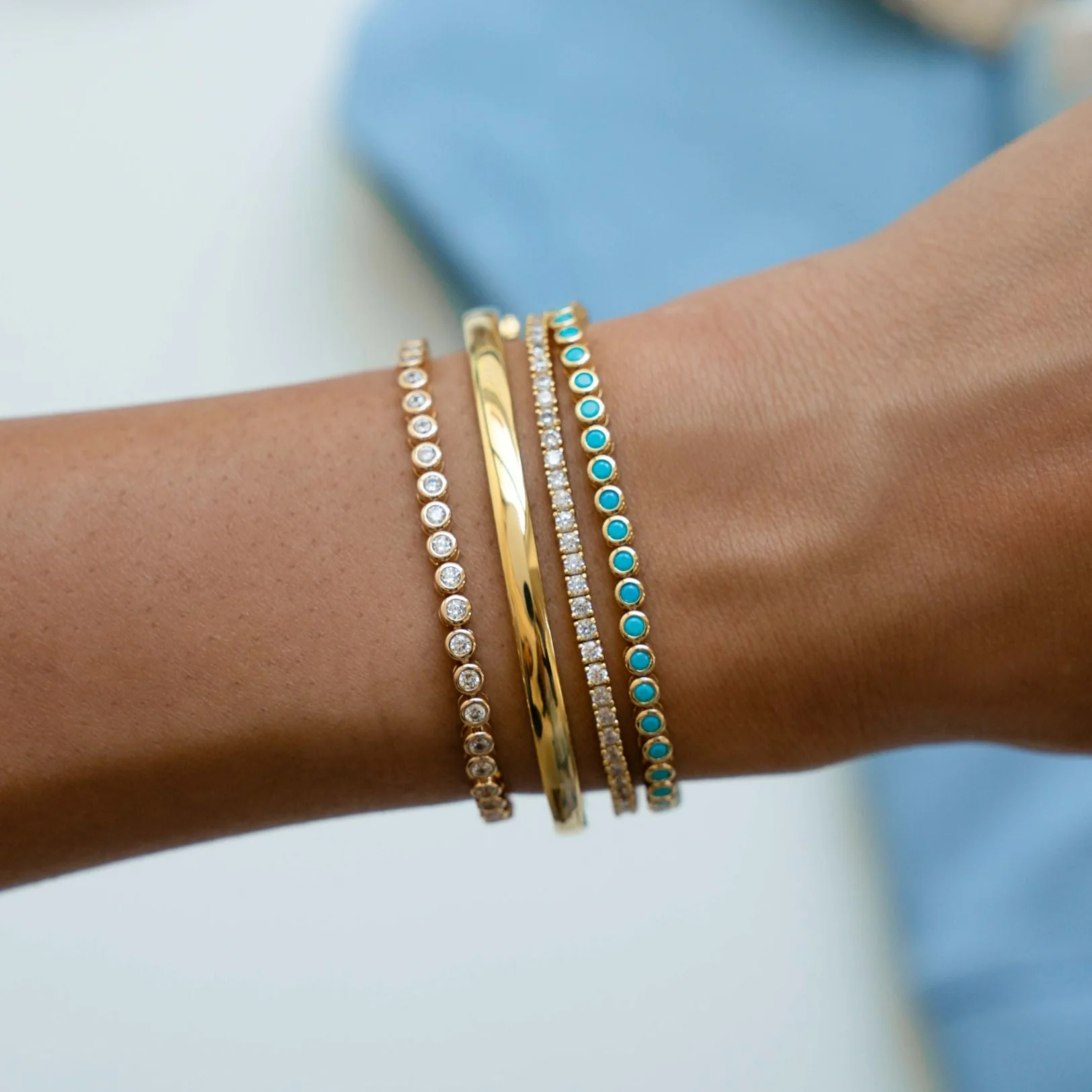 Turquoise Bezel Tennis Bracelet - Image 8