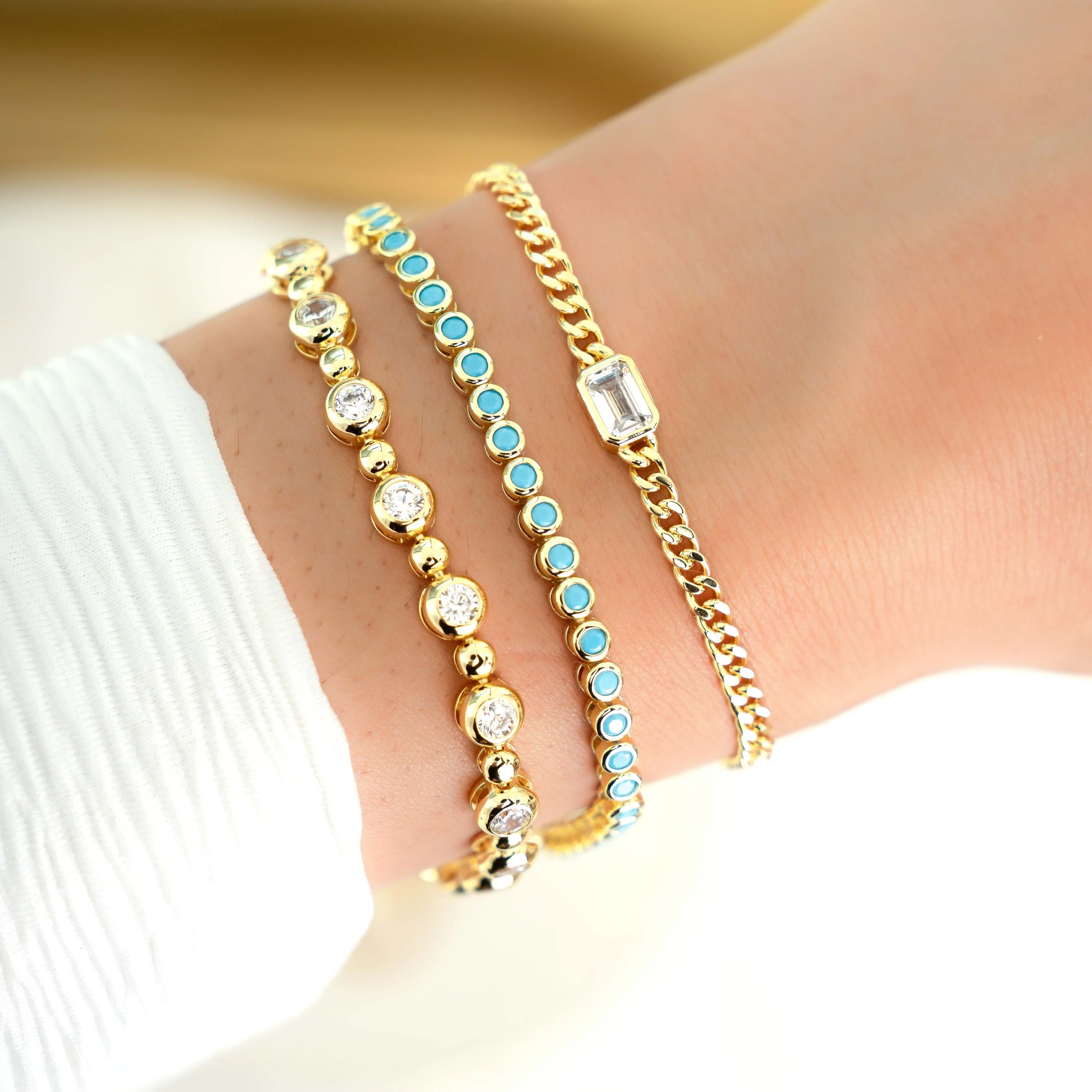 Turquoise Bezel Tennis Bracelet - Image 9