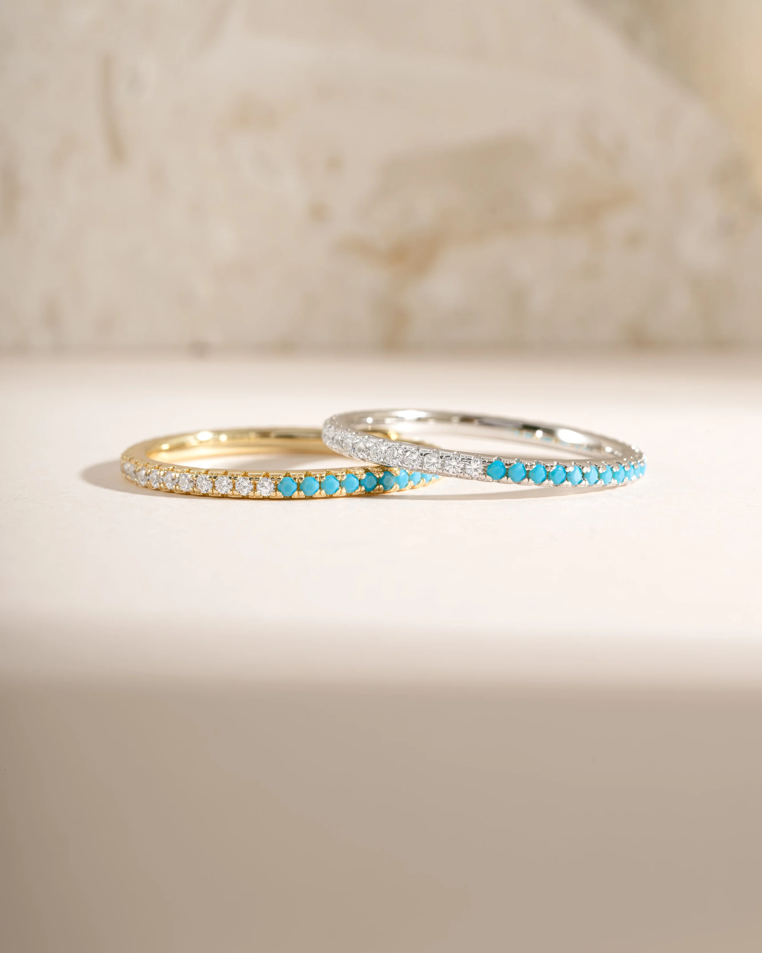 Turquoise & Diamond Eternity Ring - Image 3