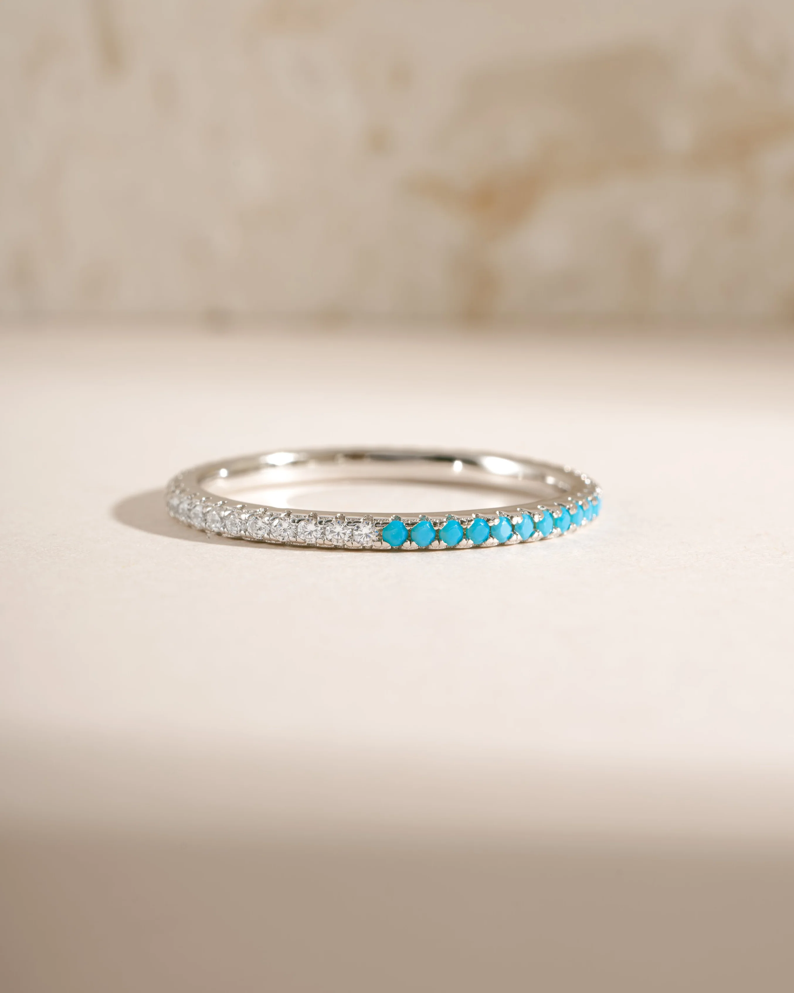 Turquoise & Diamond Eternity Ring - Image 5