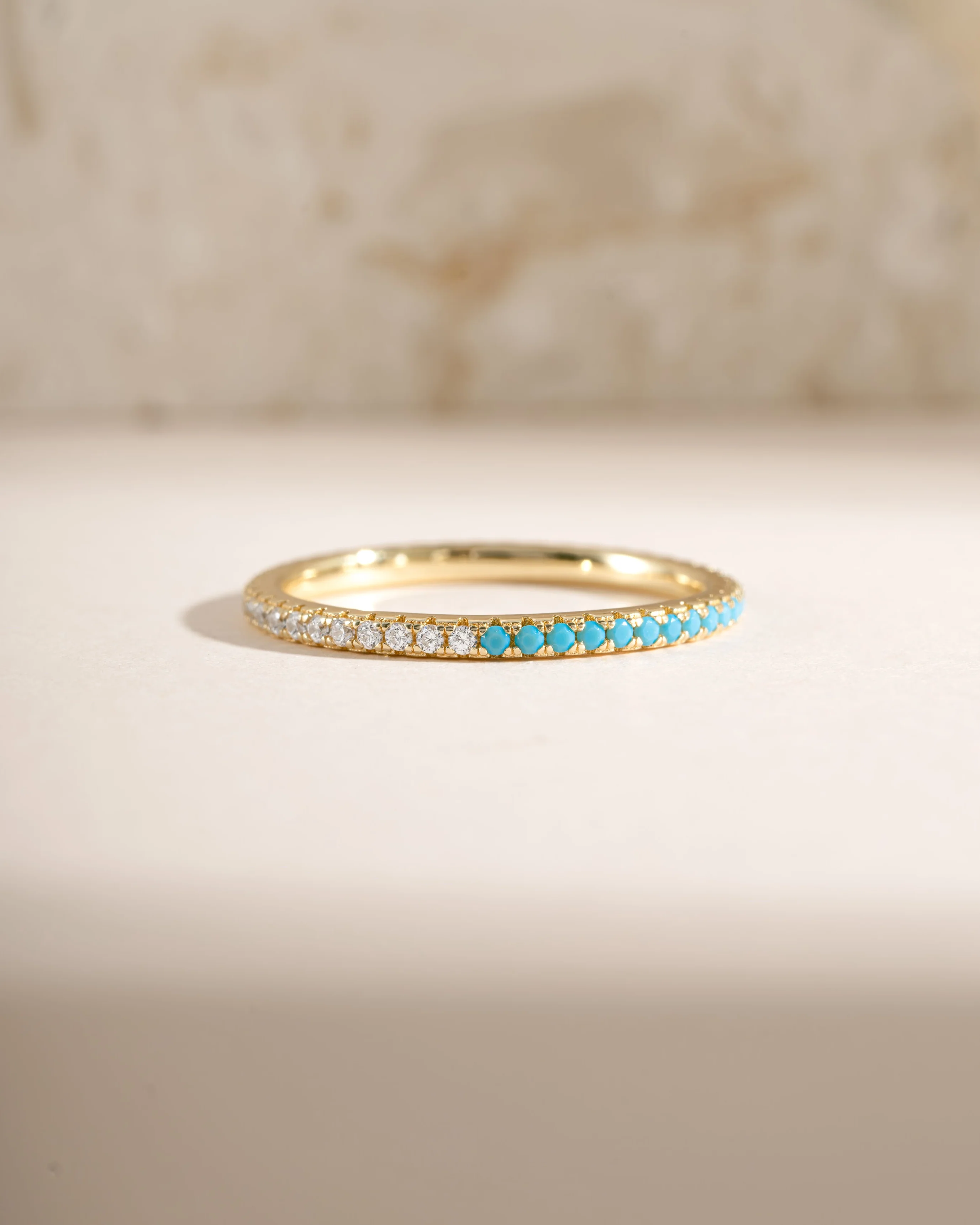Turquoise & Diamond Eternity Ring - Image 6
