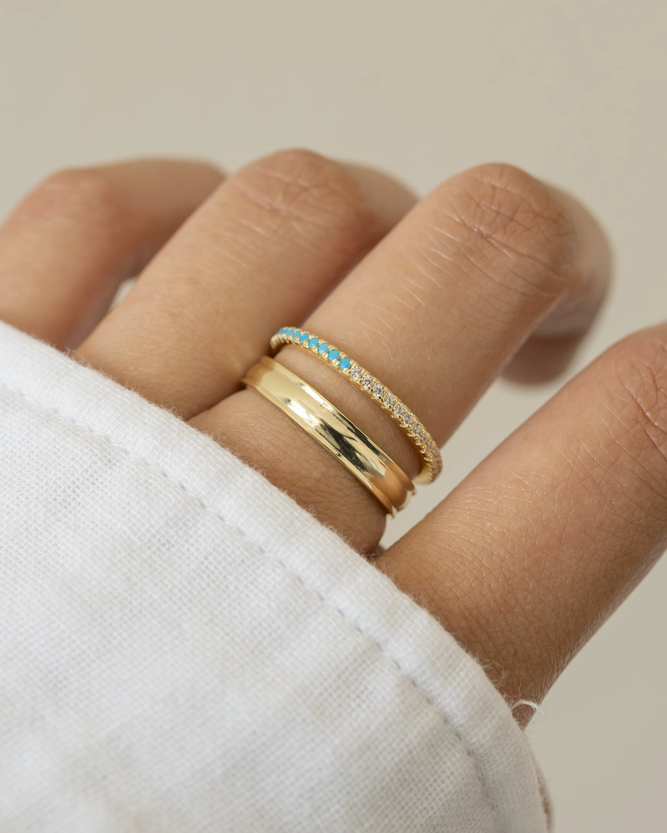 Turquoise & Diamond Eternity Ring - Image 7