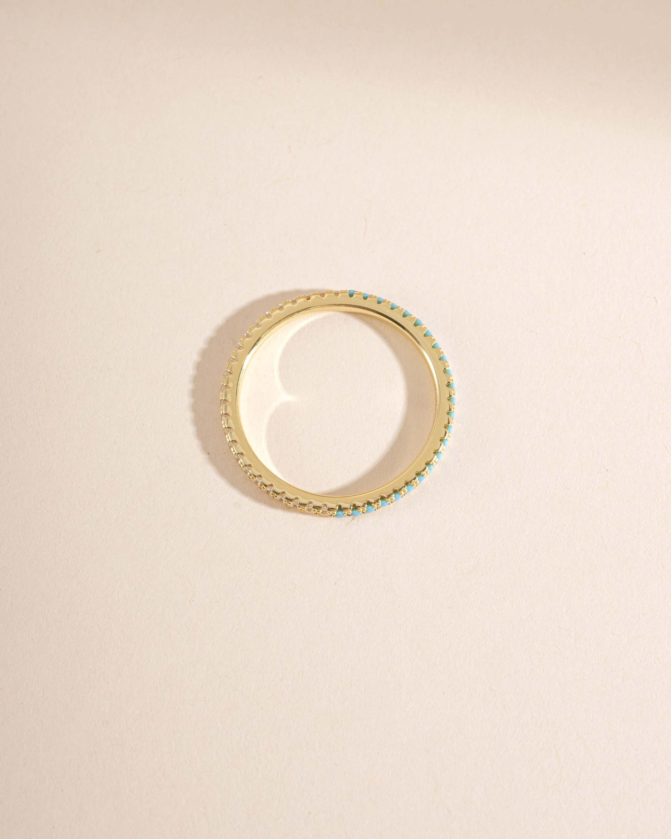 Turquoise & Diamond Eternity Ring - Image 9