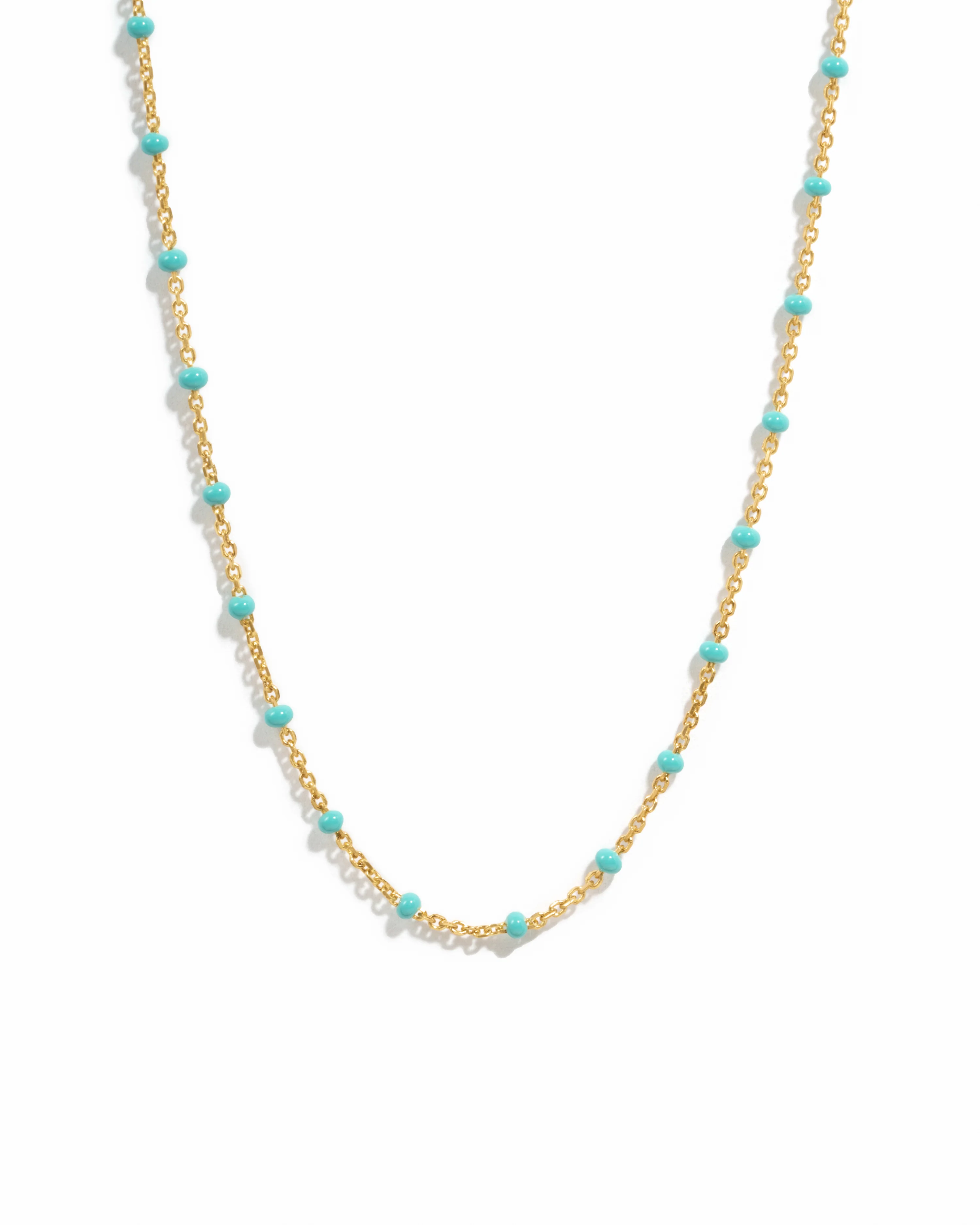 Turquoise Enamel Beaded Necklace