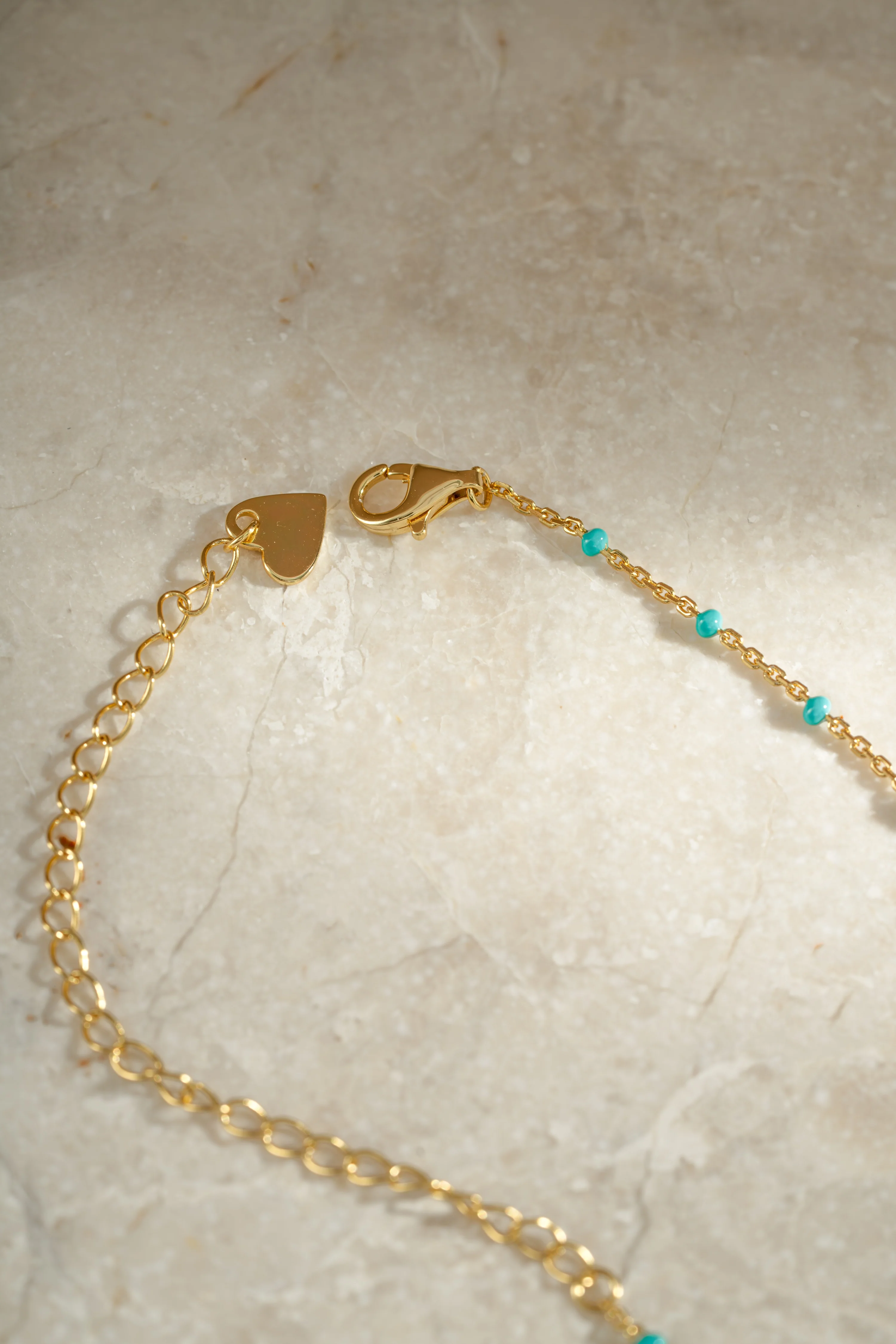 Turquoise Enamel Beaded Necklace - Image 6