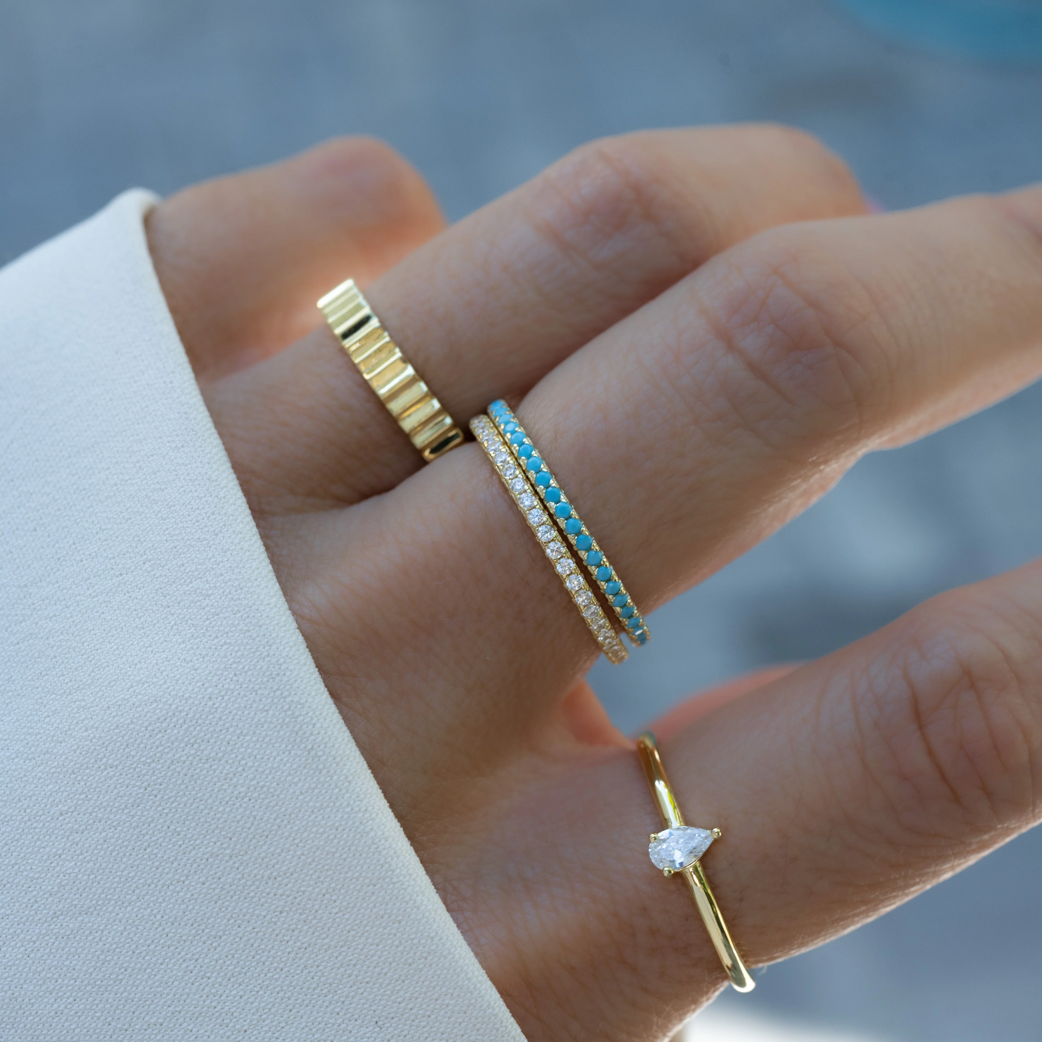 Turquoise Eternity Ring - Image 8