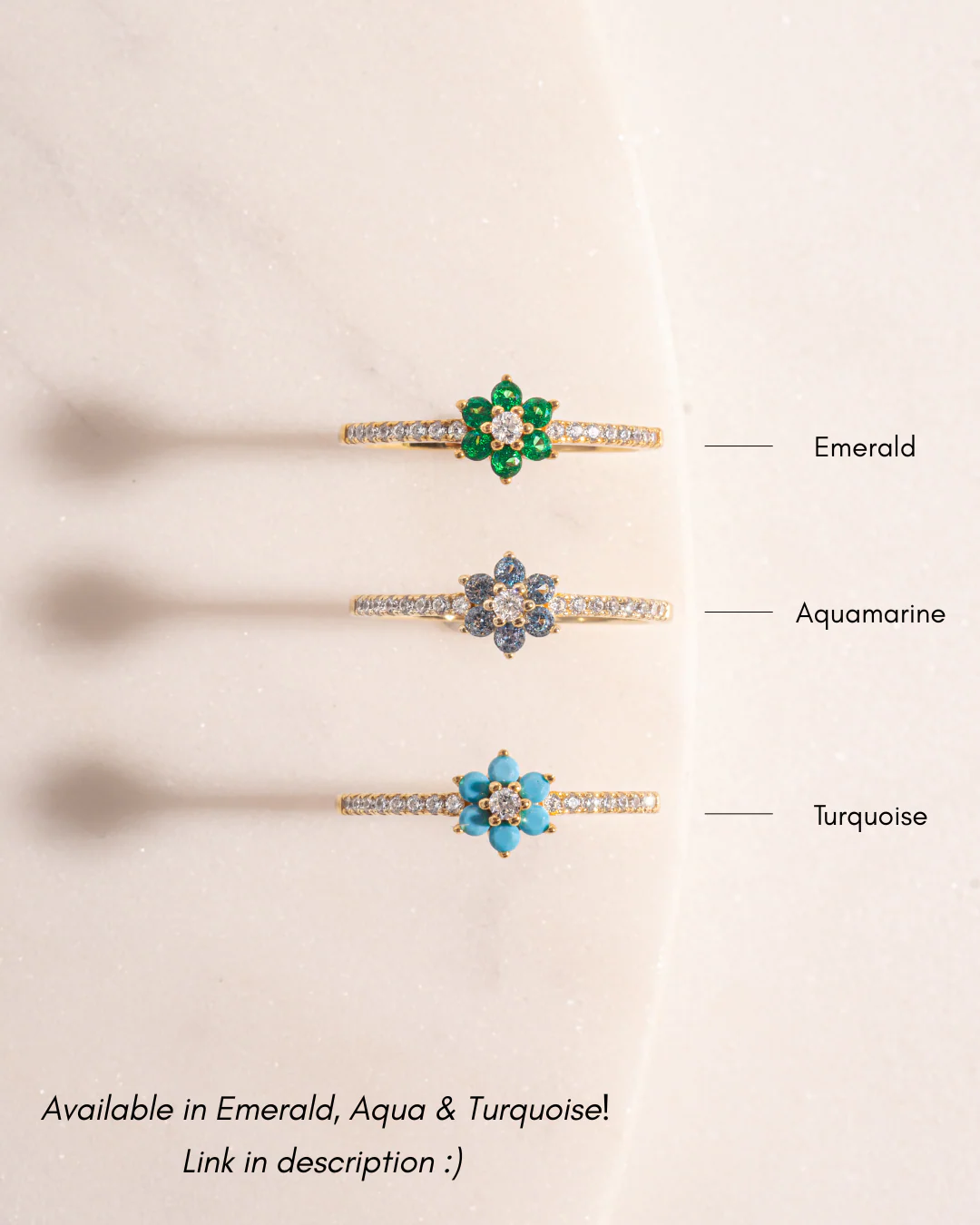 Emerald Flower Ring - Image 5