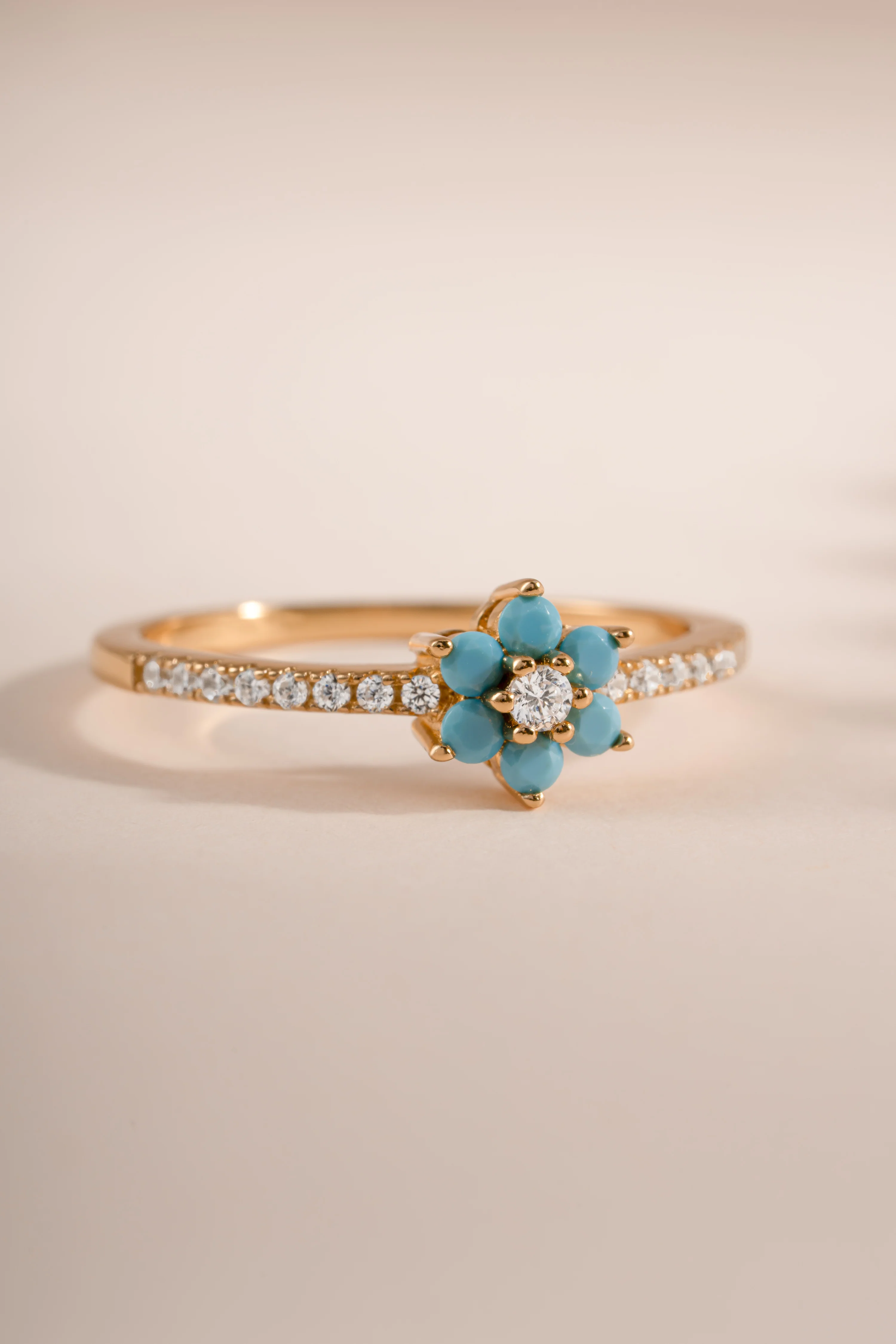 Turquoise Flower Ring - Image 6