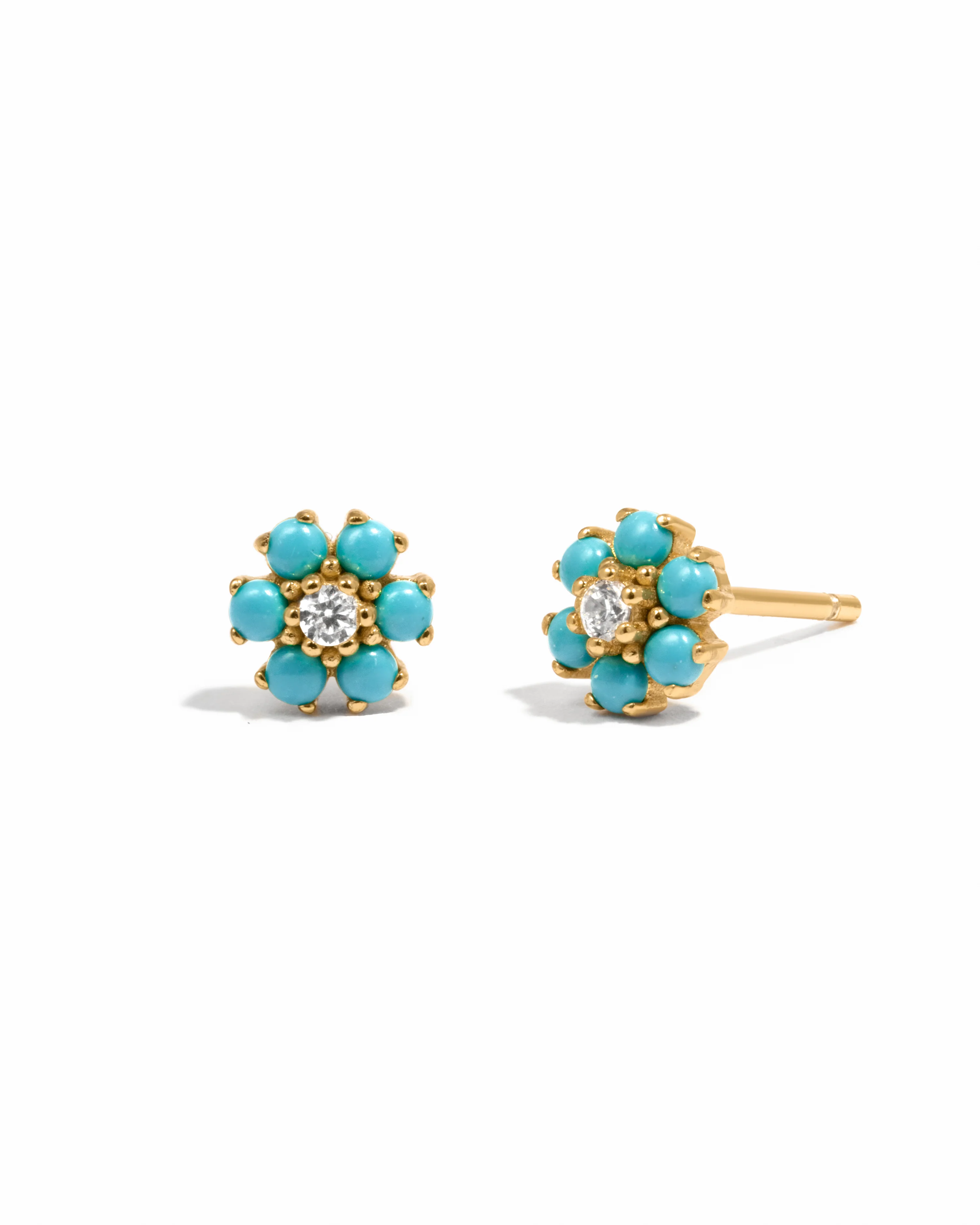 Turquoise Flower Studs