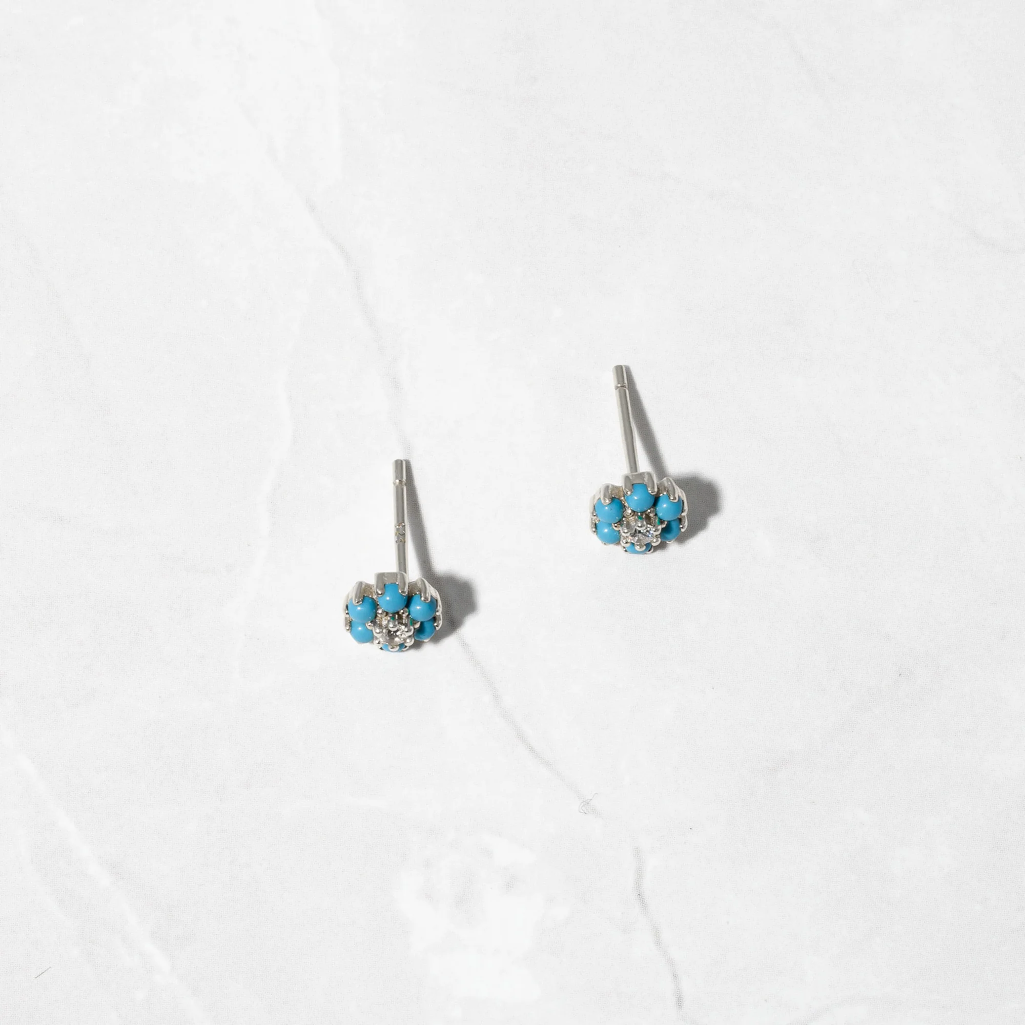Turquoise Flower Studs - Image 5