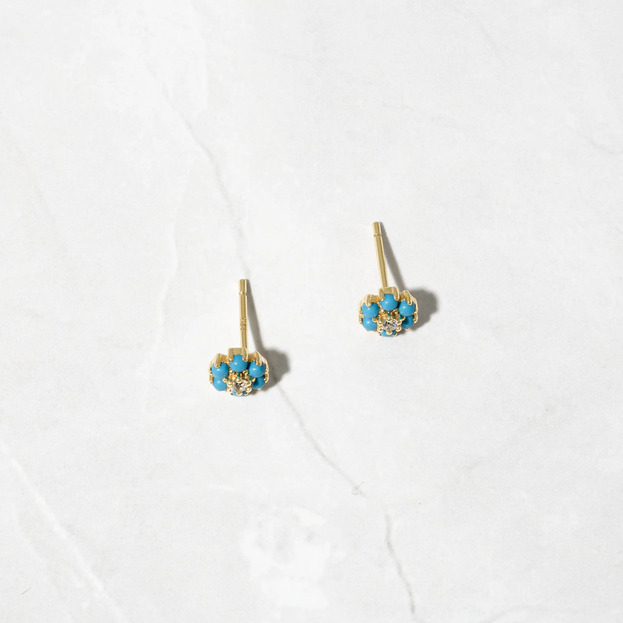 Turquoise Flower Studs - Image 6