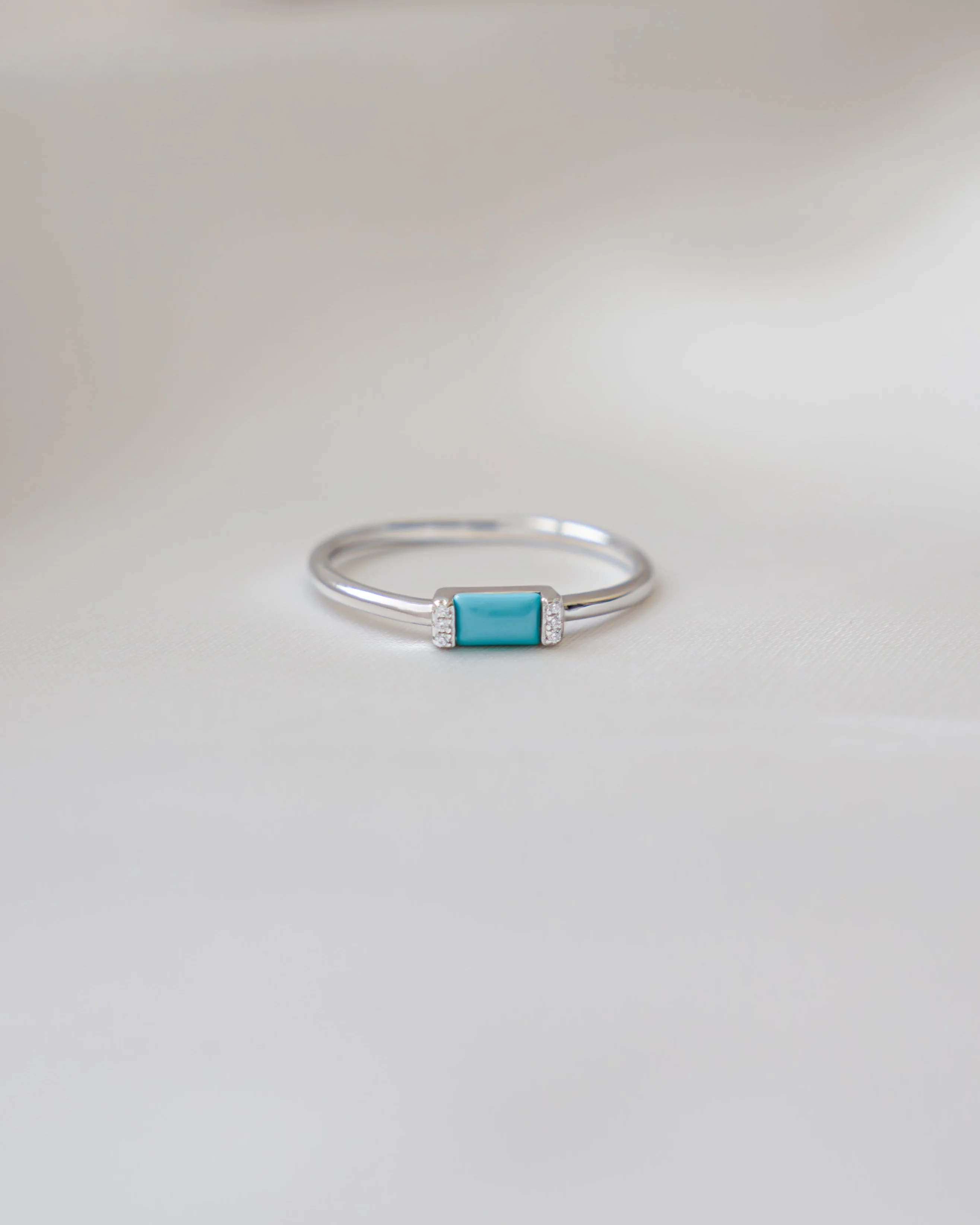 Turquoise Simple Baguette Ring - Image 3