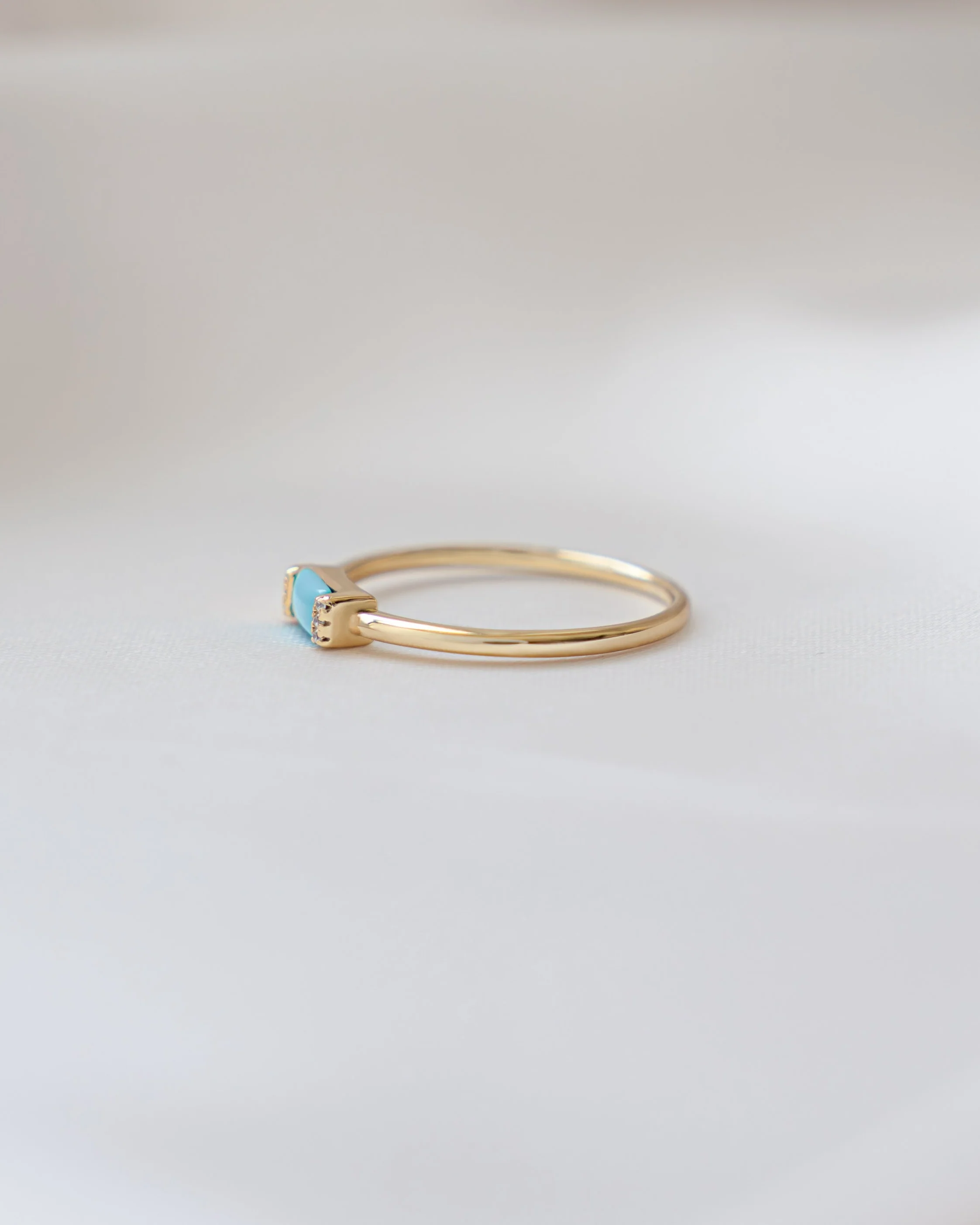 Turquoise Simple Baguette Ring - Image 5