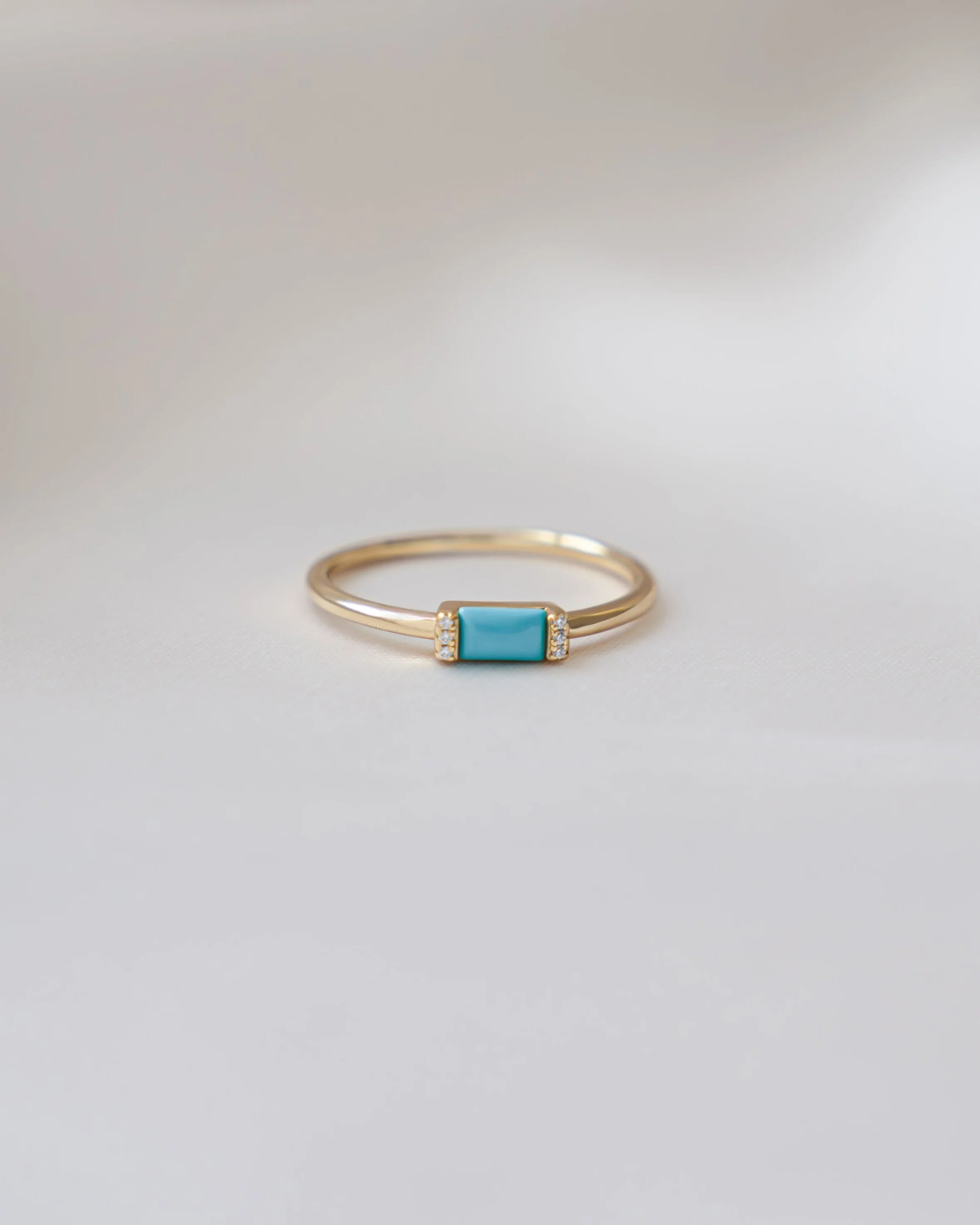 Turquoise Simple Baguette Ring - Image 7