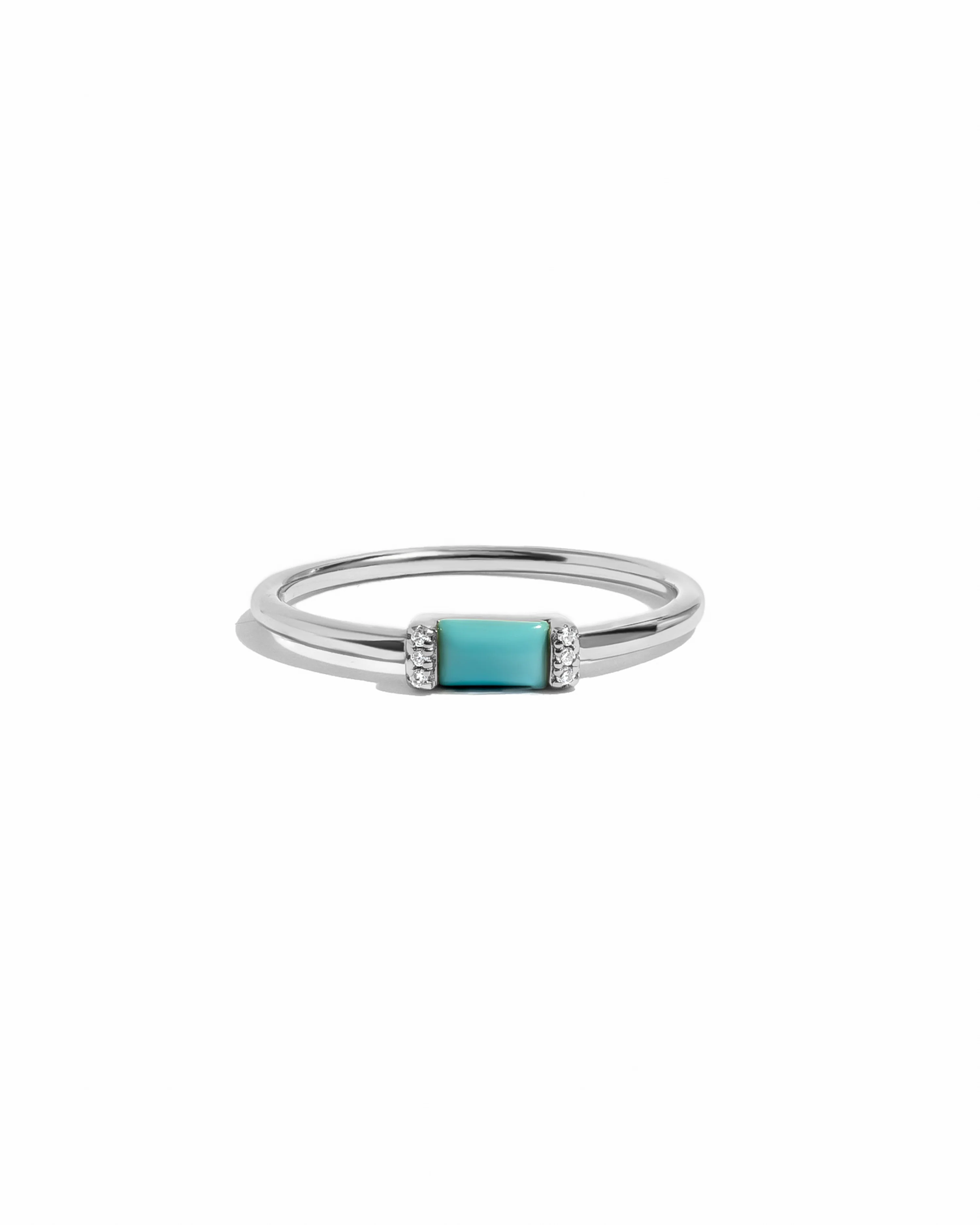 Turquoise Simple Baguette Ring - Image 9