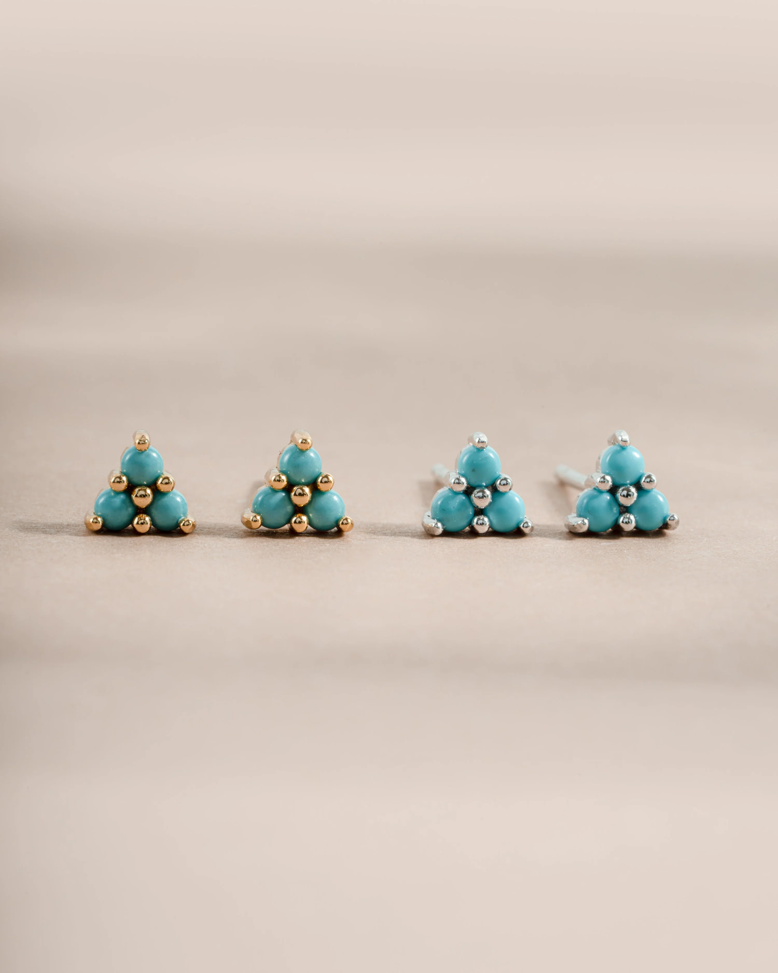 Turquoise Three Stone Studs - Image 3