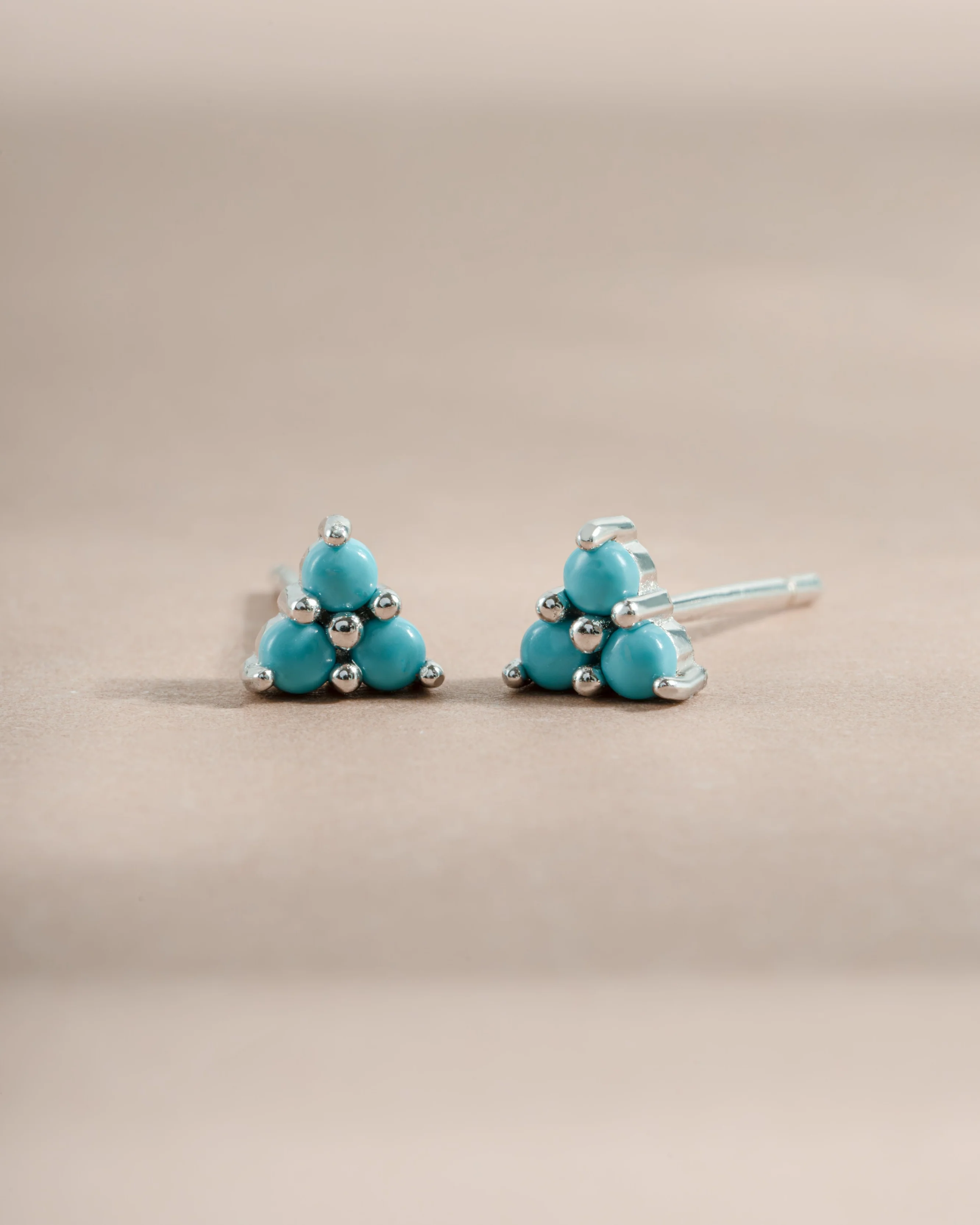 Turquoise Three Stone Studs - Image 8