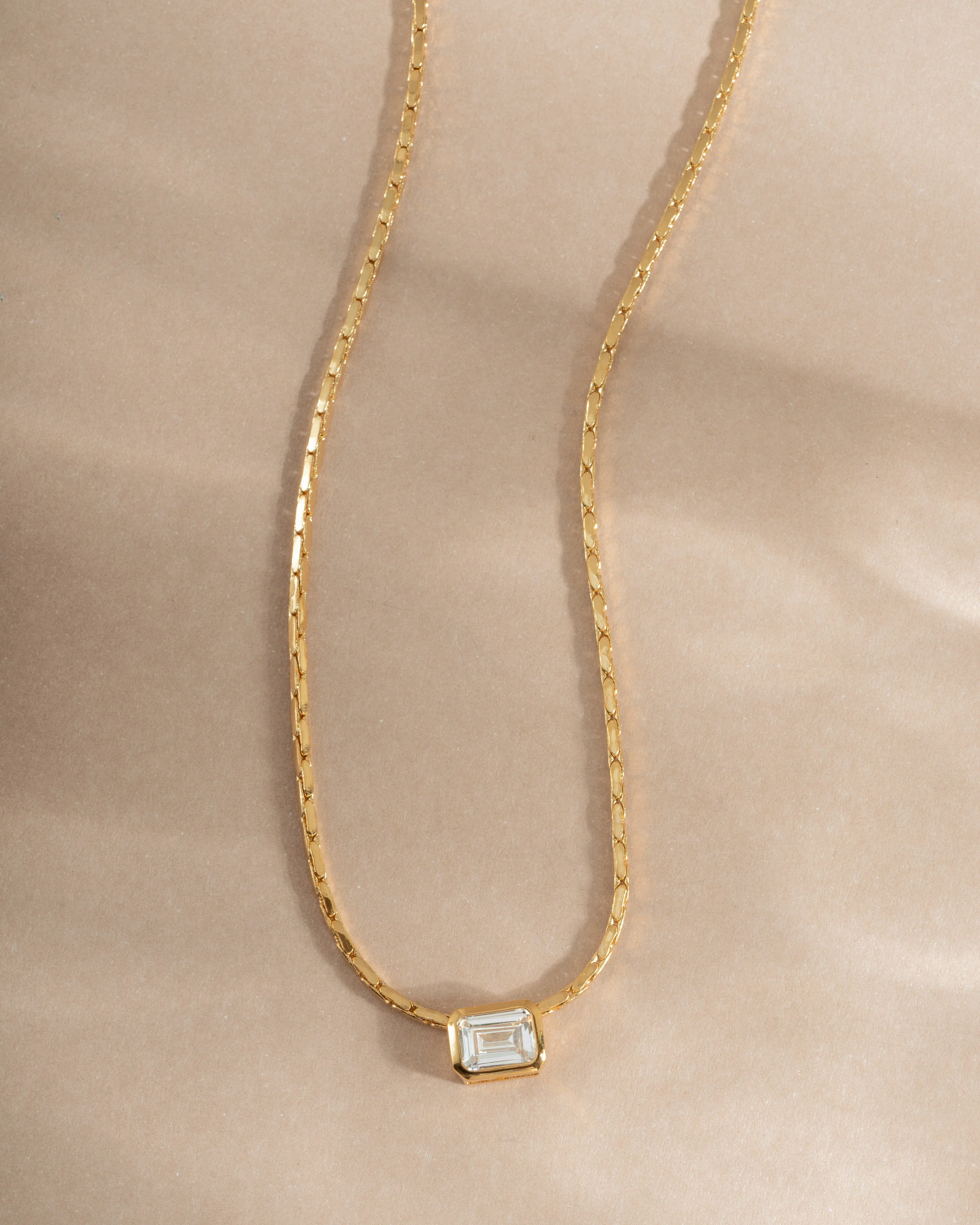 White CZ Baguette Bezel Statement Necklace - Image 9
