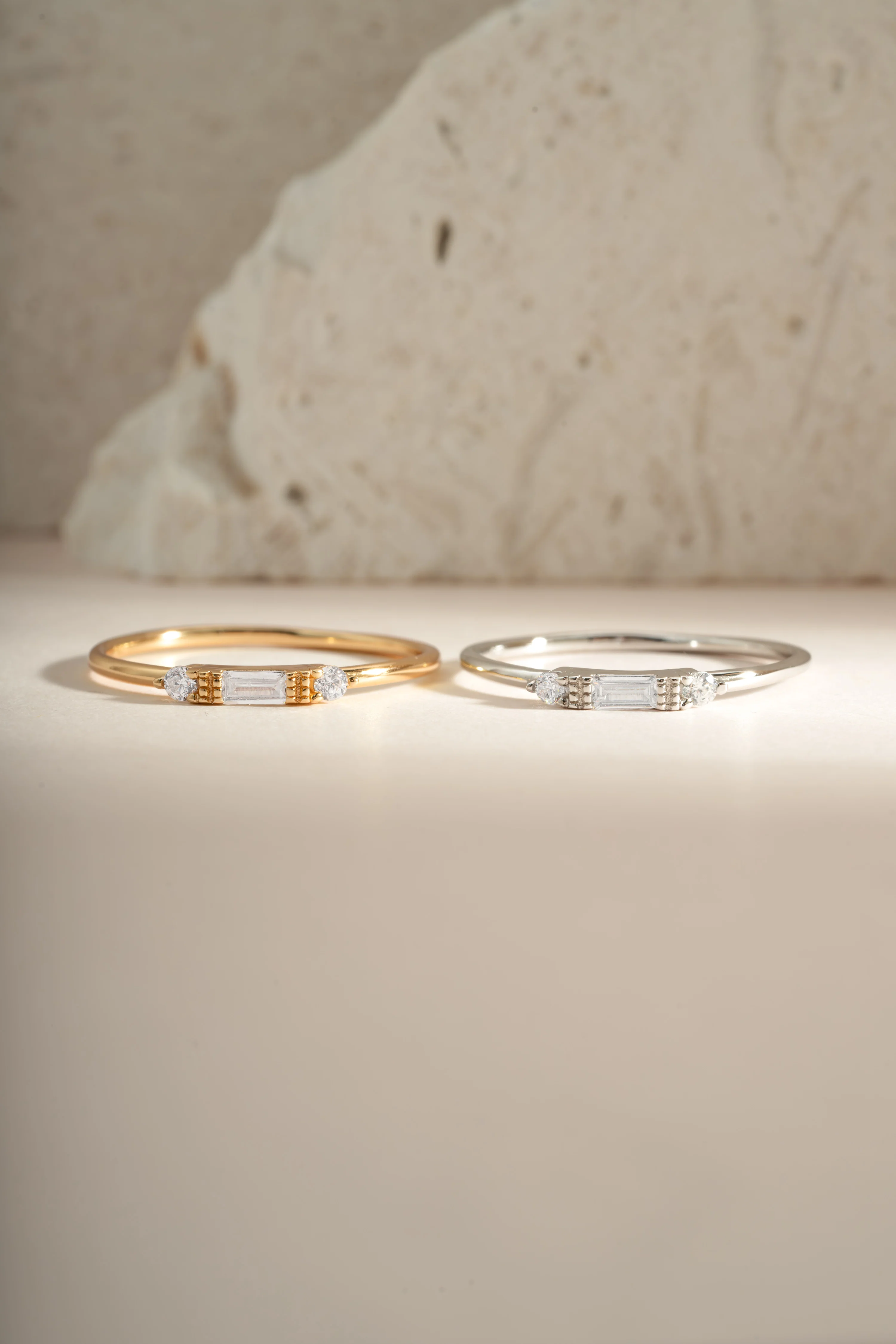 White CZ Baguette Ring - Image 3