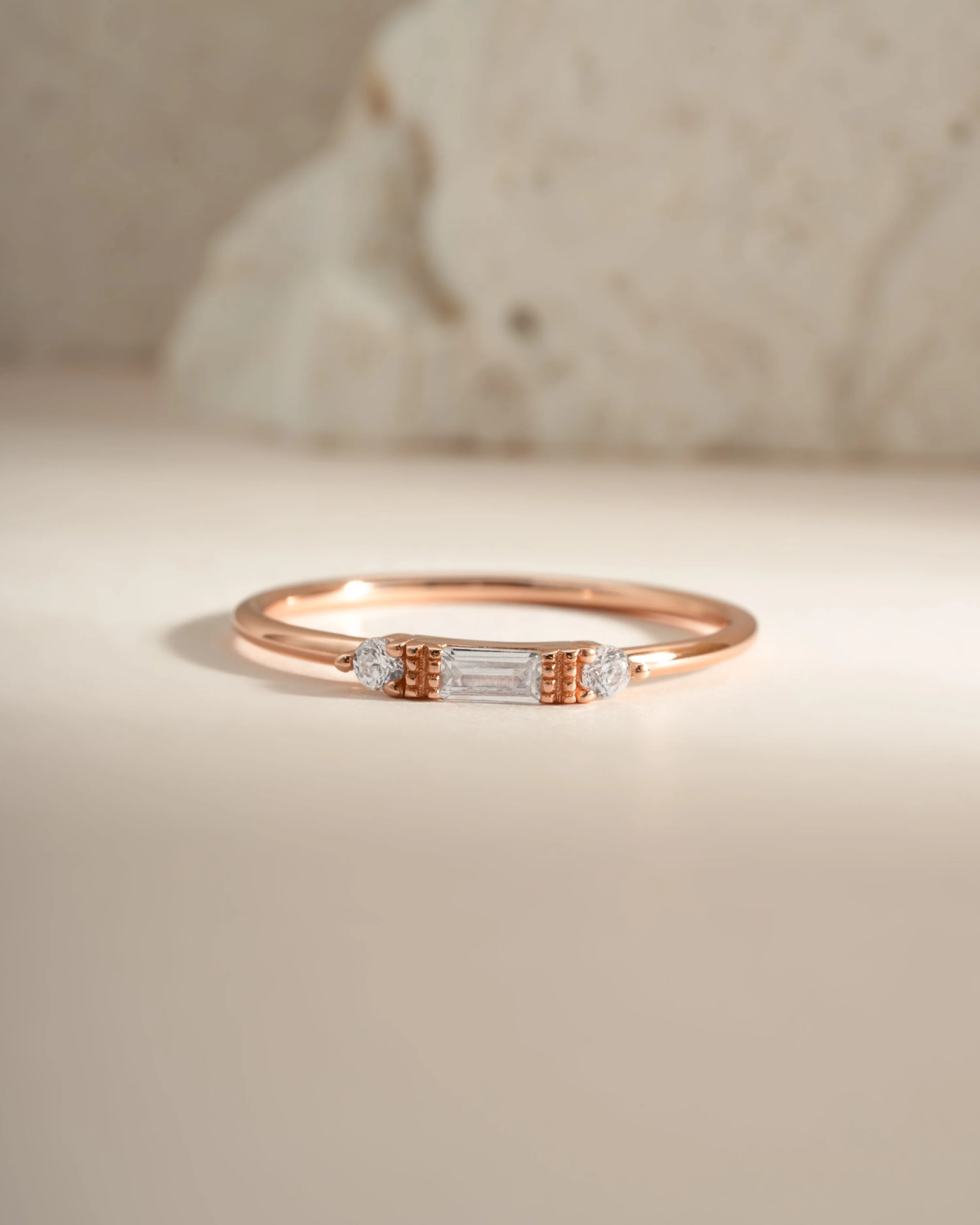 White CZ Baguette Ring - Image 6