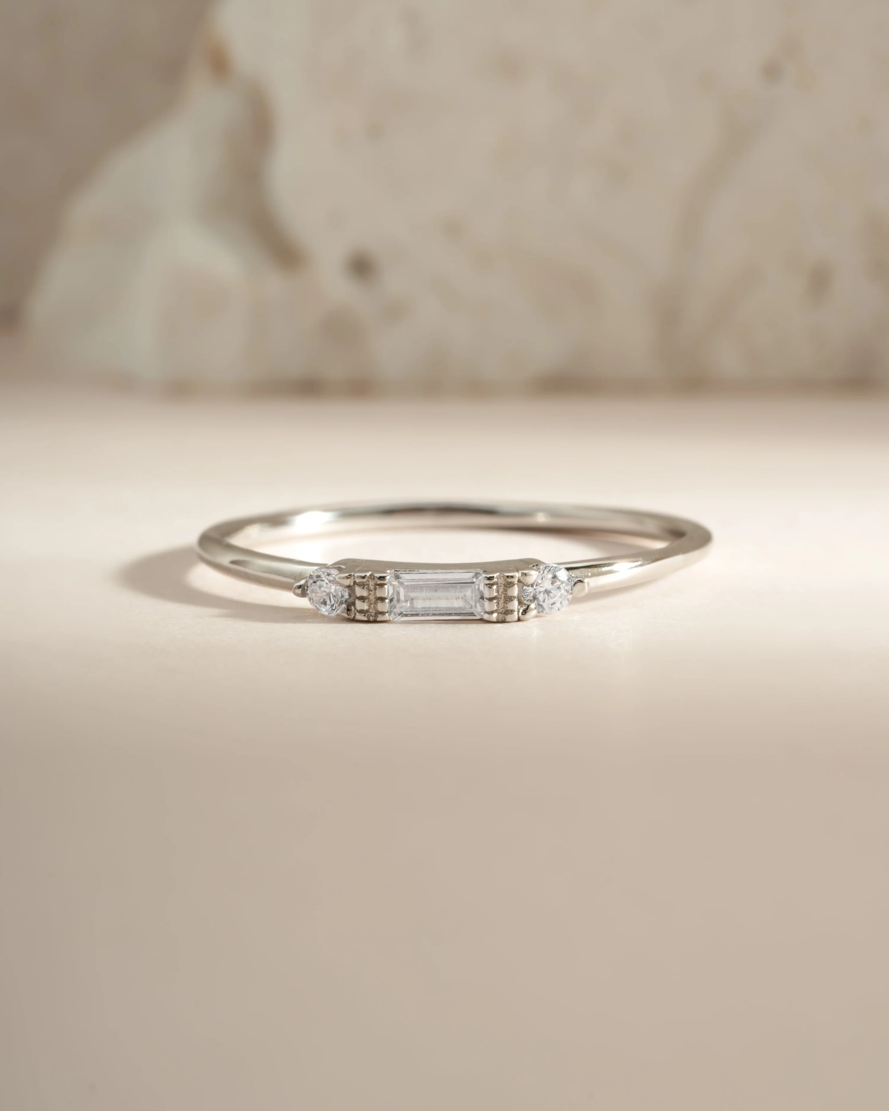 White CZ Baguette Ring - Image 7