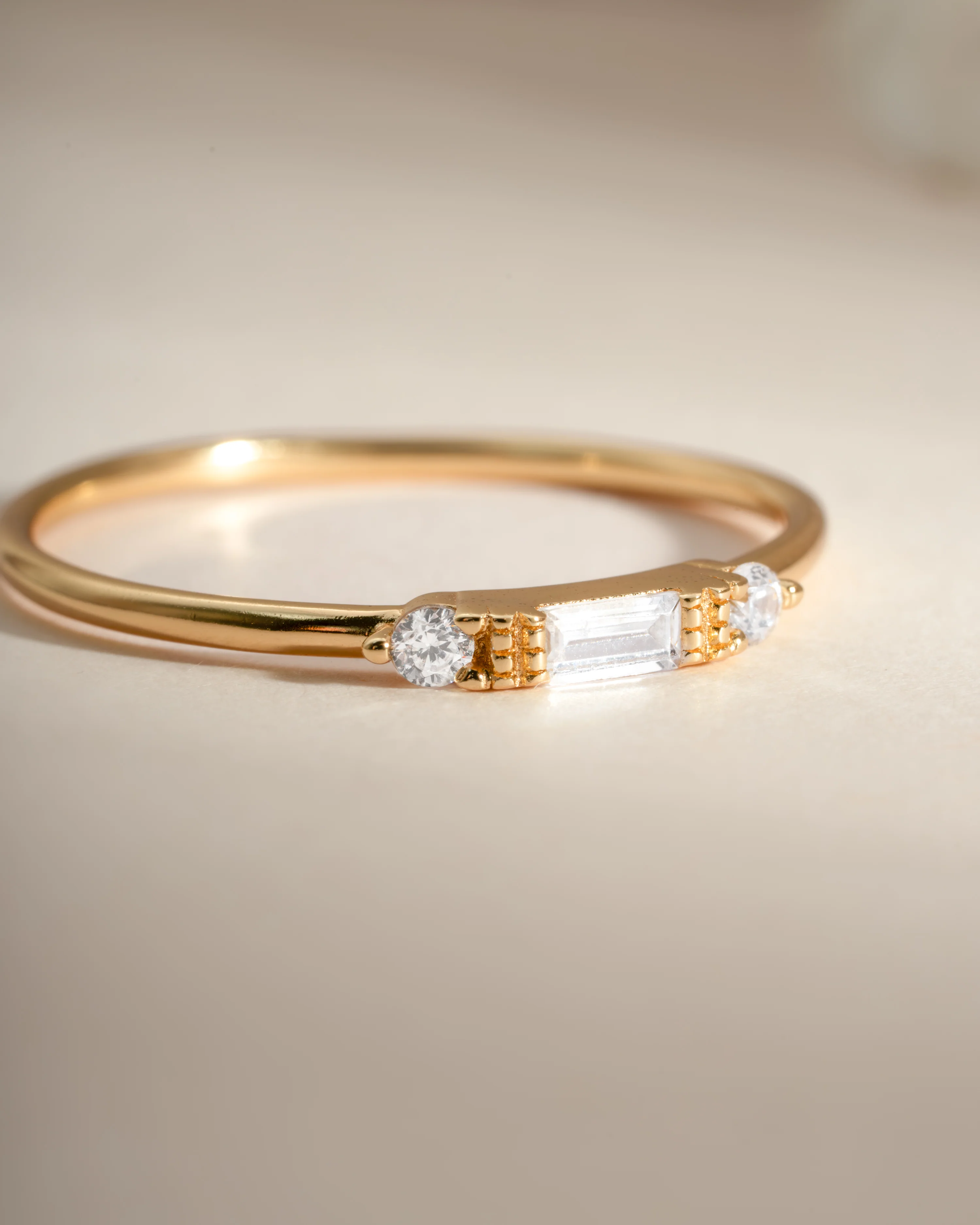 White CZ Baguette Ring - Image 8