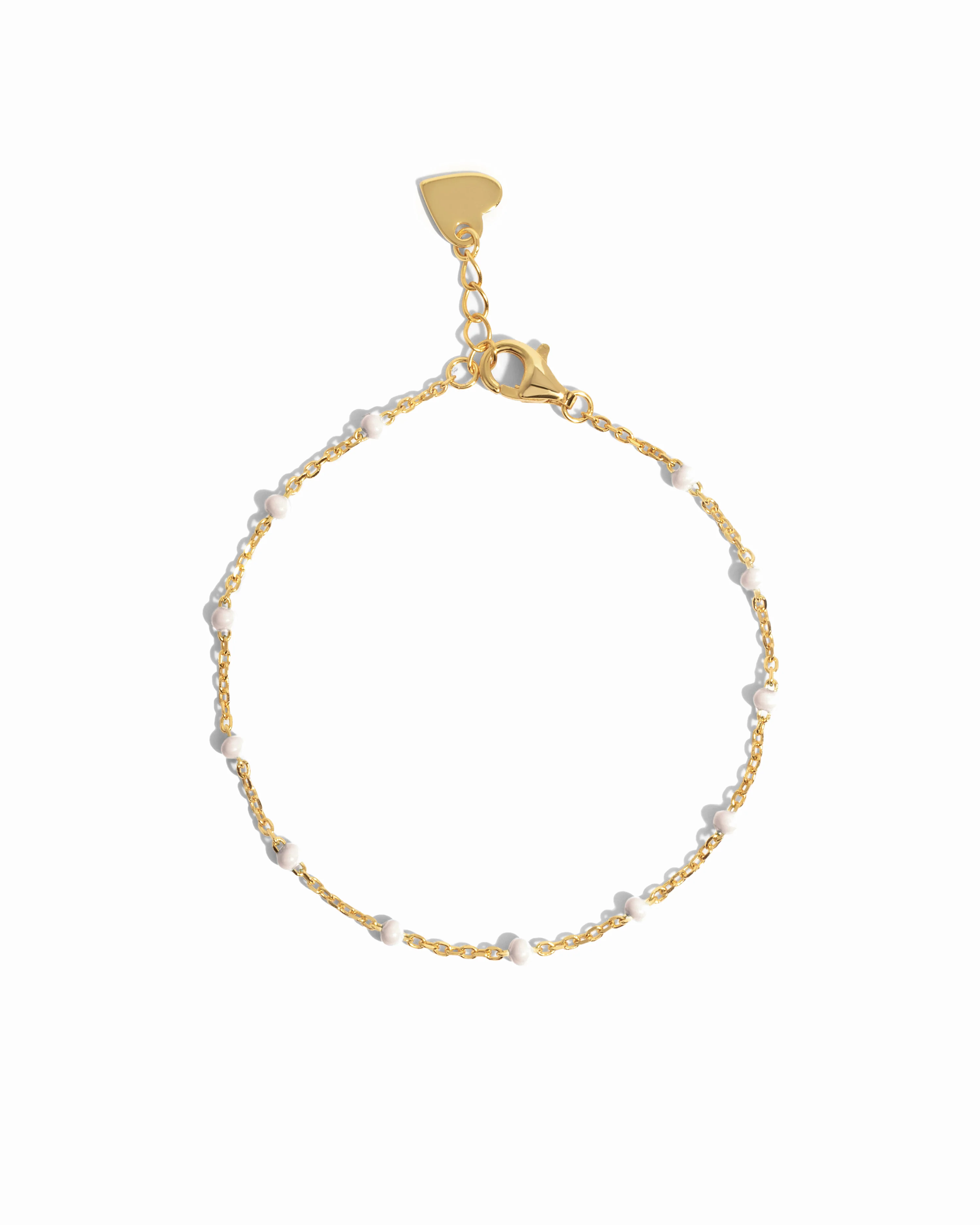 White Enamel Beaded Bracelet