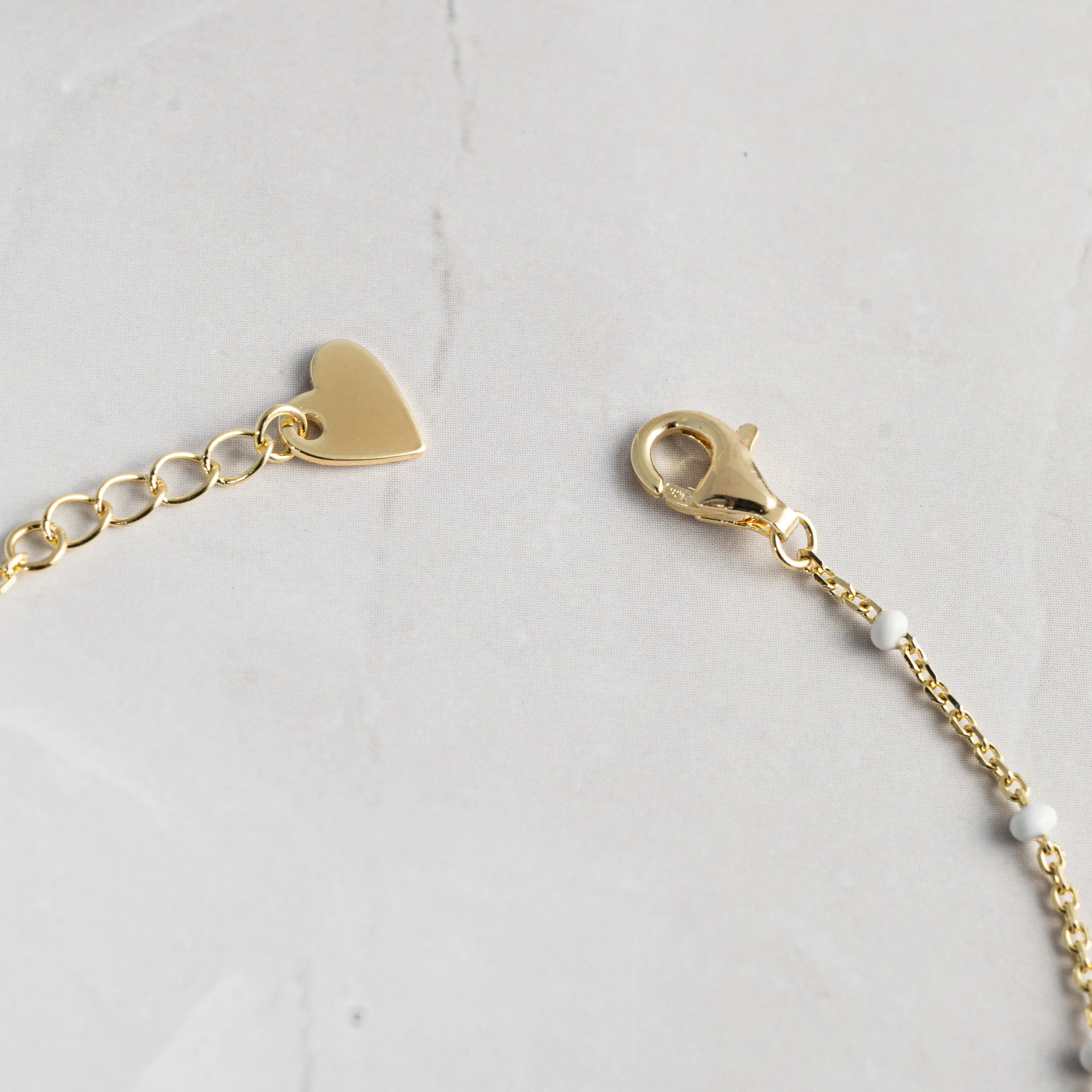White Enamel Beaded Bracelet - Image 6